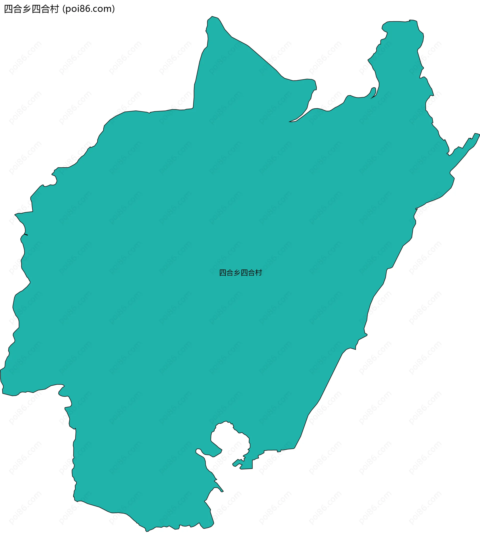 四合乡四合村边界地图