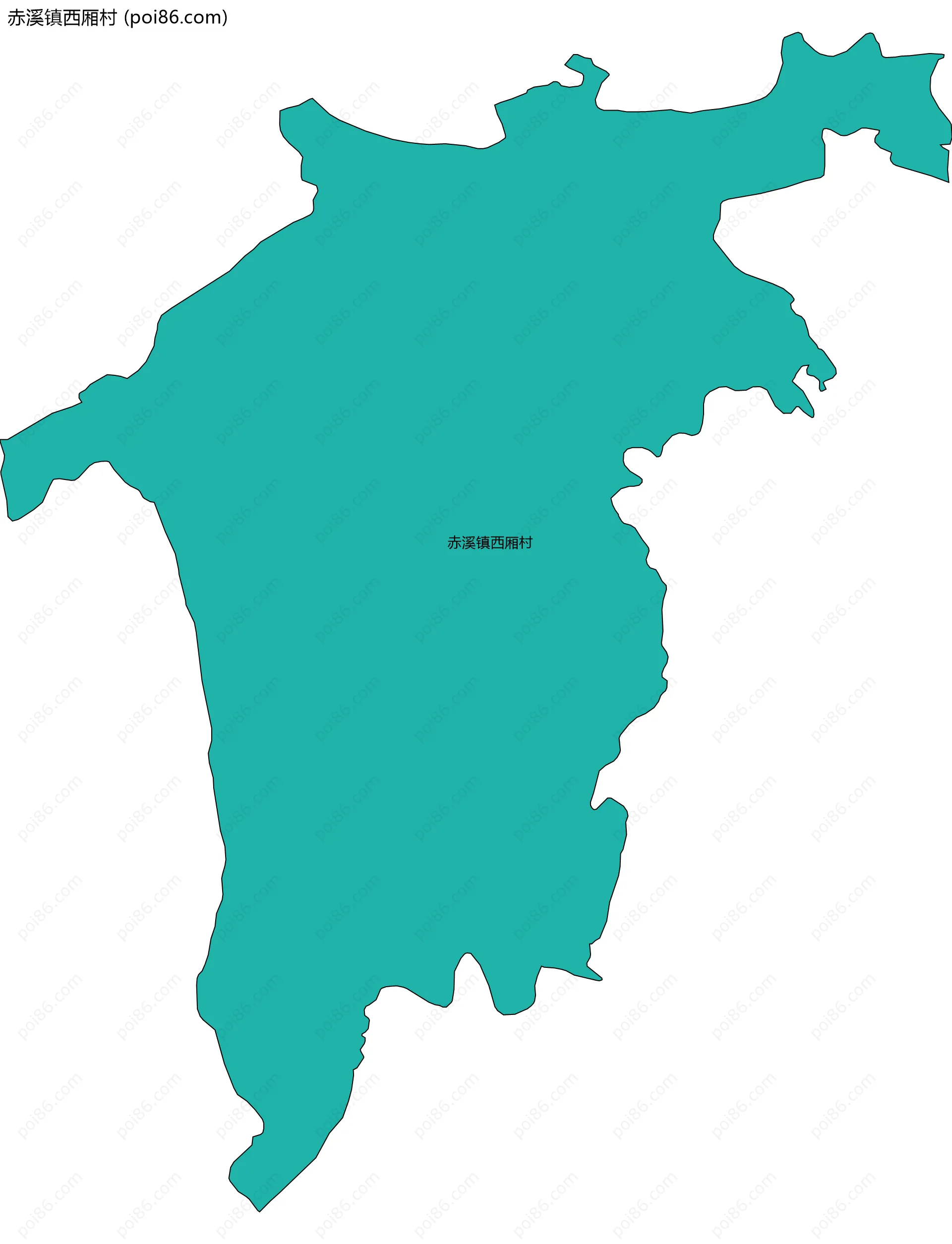 赤溪镇西厢村边界地图