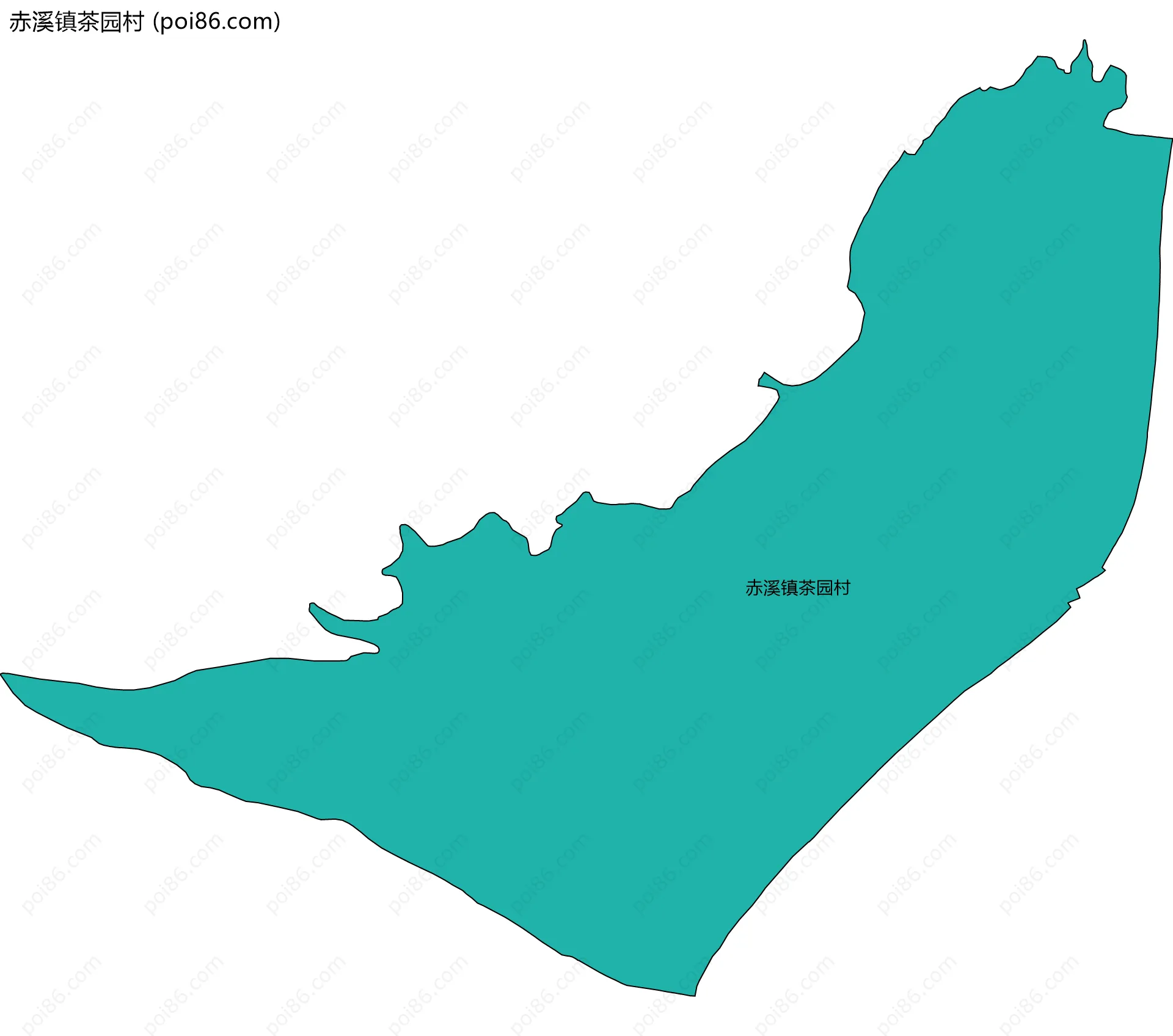 赤溪镇茶园村边界地图