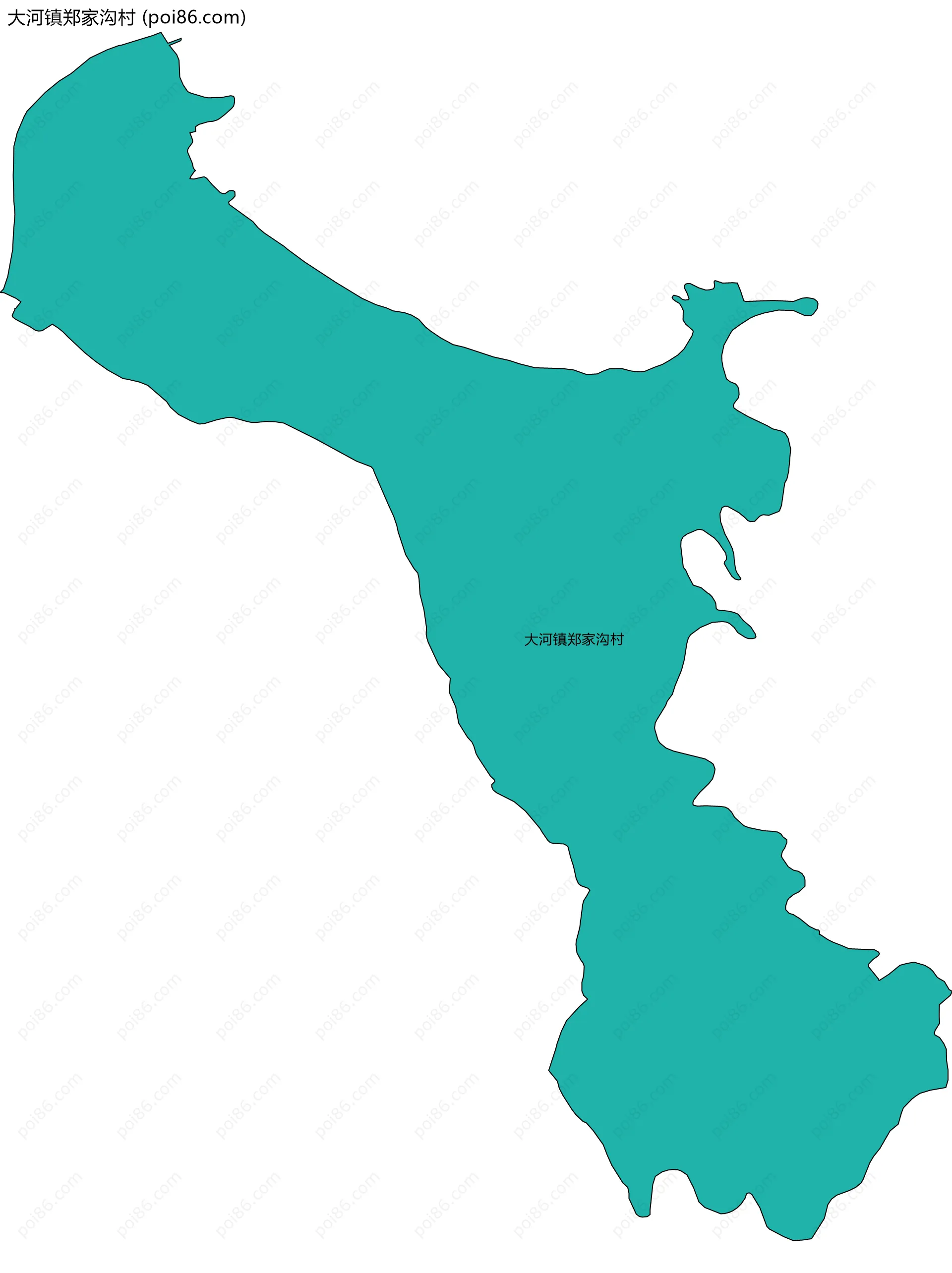 大河镇郑家沟村边界地图