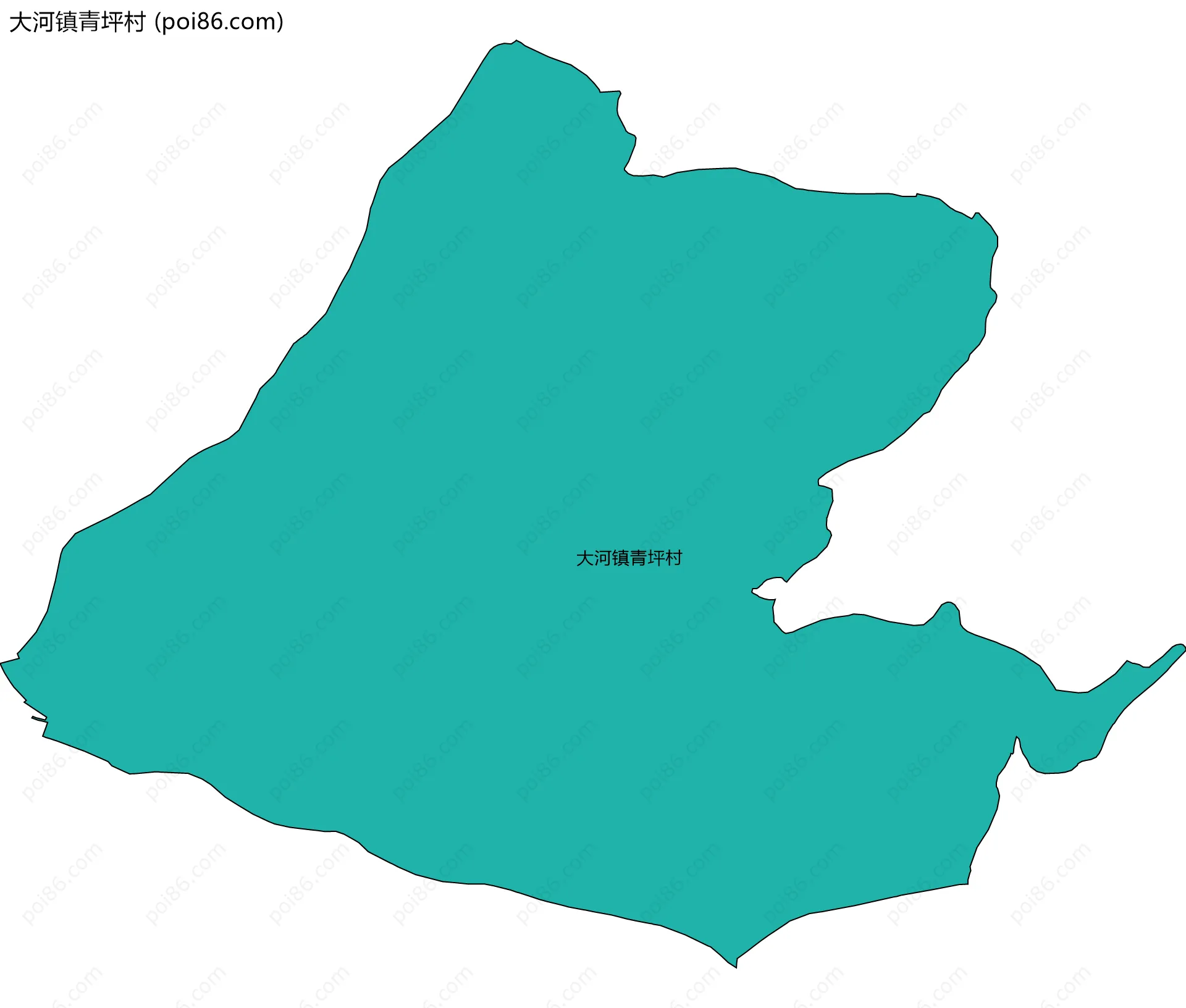 大河镇青坪村边界地图