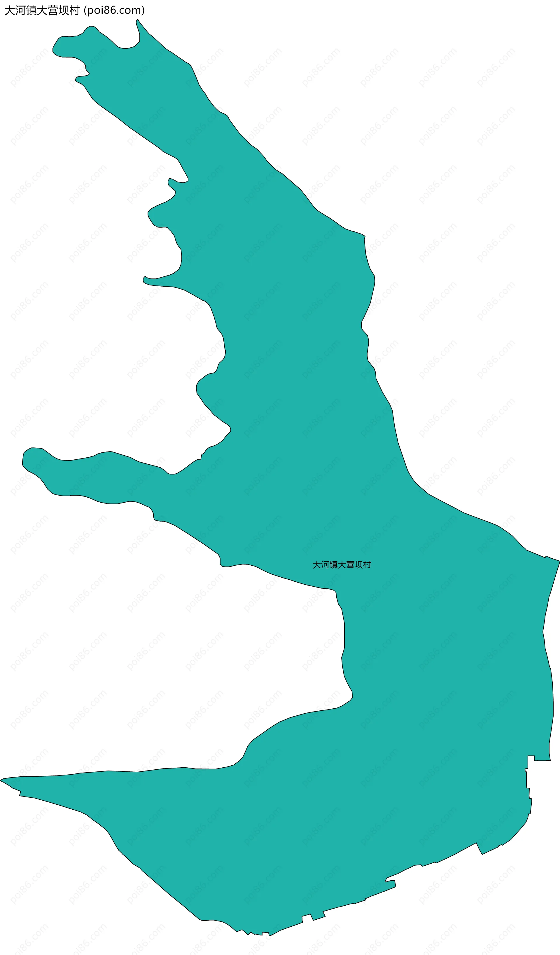 大河镇大营坝村边界地图