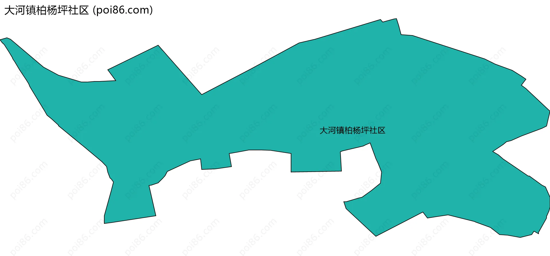 大河镇柏杨坪社区边界地图