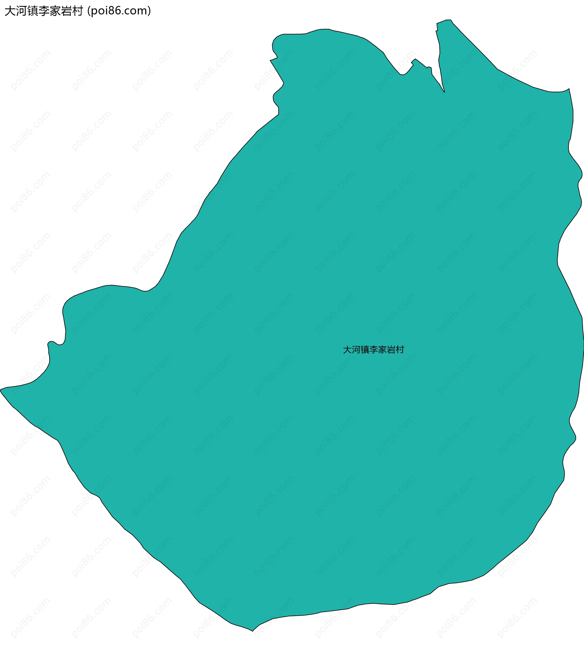 大河镇李家岩村边界地图