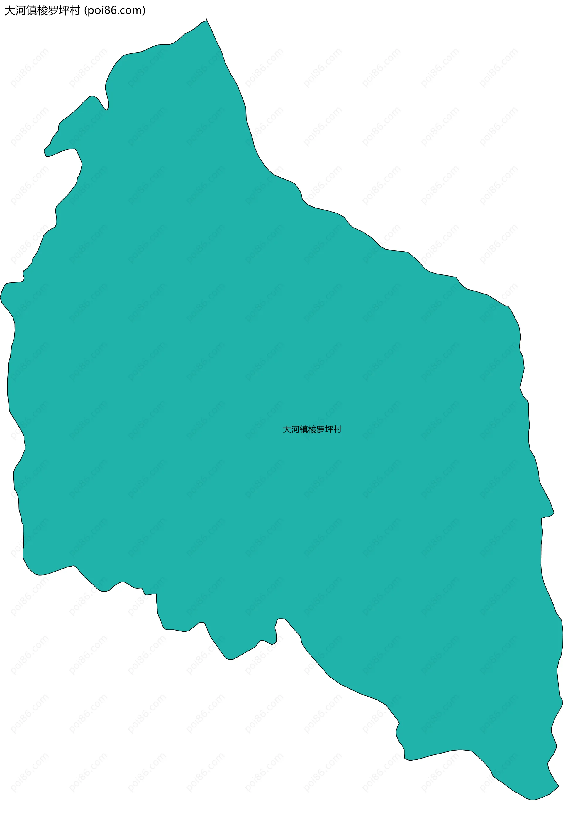 大河镇梭罗坪村边界地图