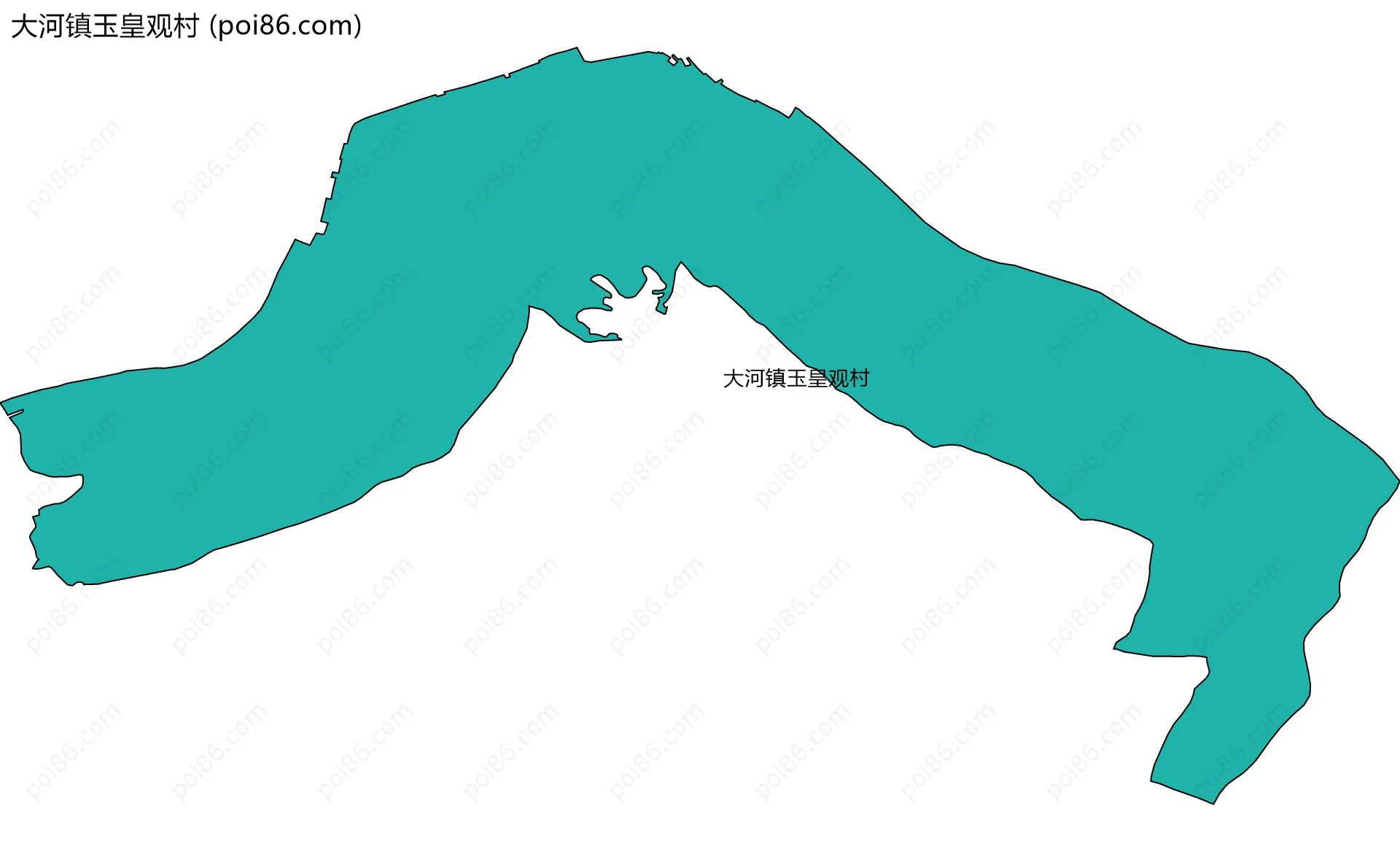 大河镇玉皇观村边界地图