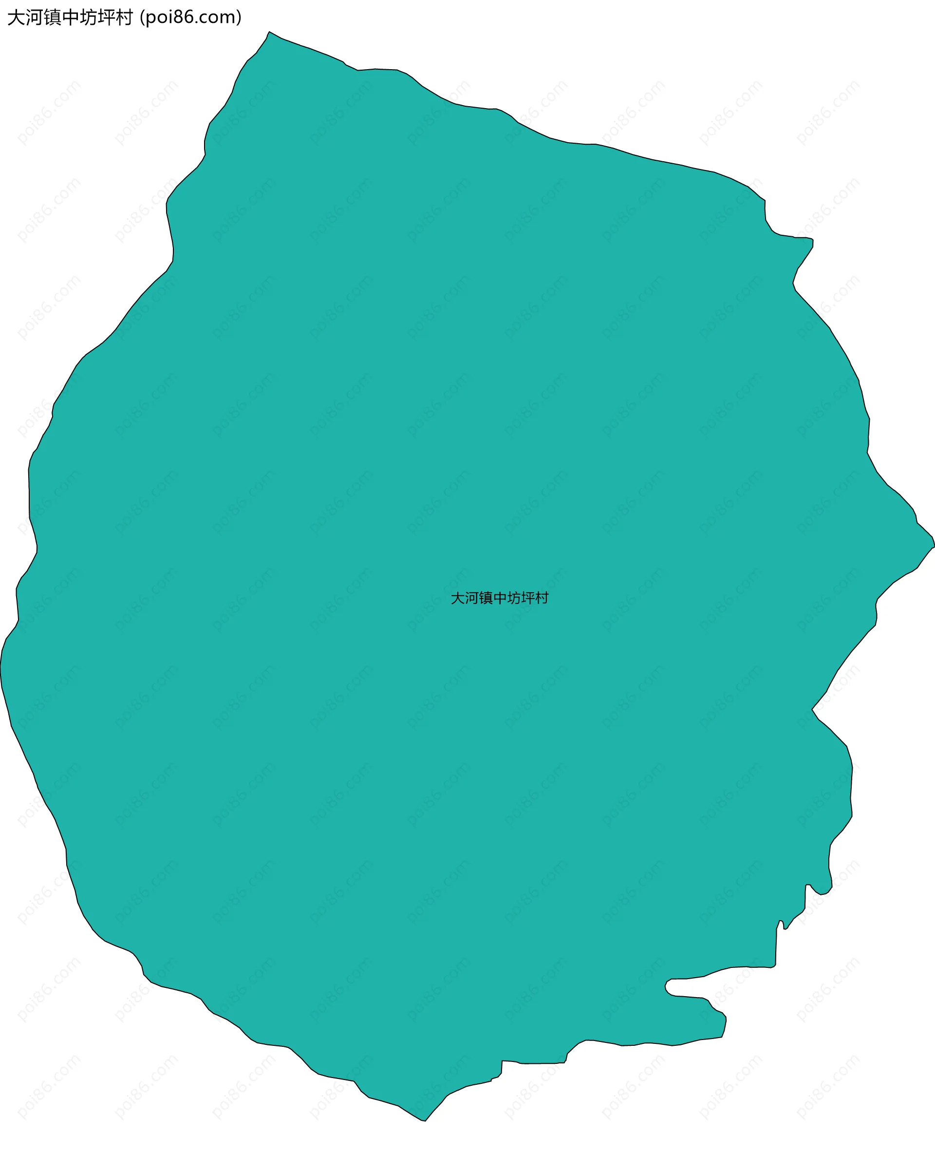 大河镇中坊坪村边界地图