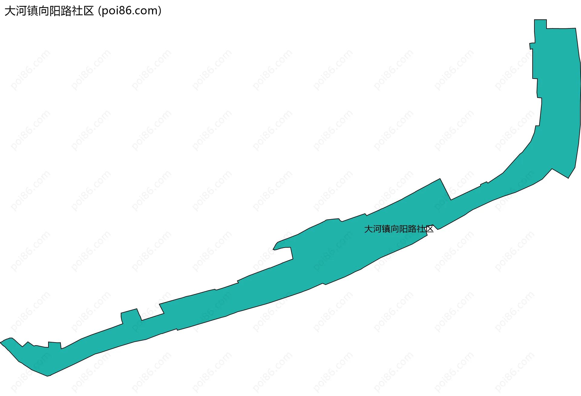 大河镇向阳路社区边界地图