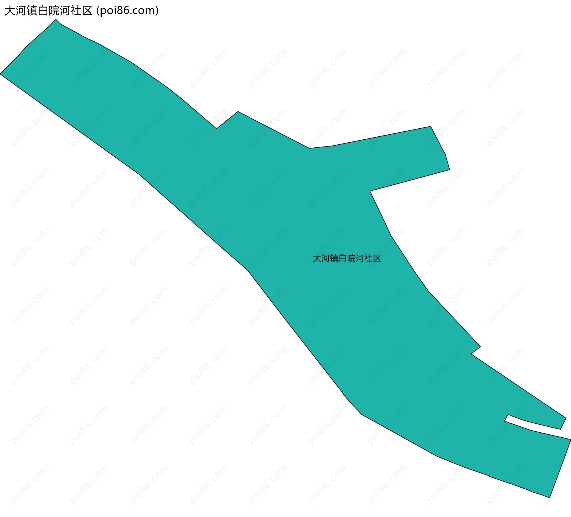 大河镇白院河社区边界地图