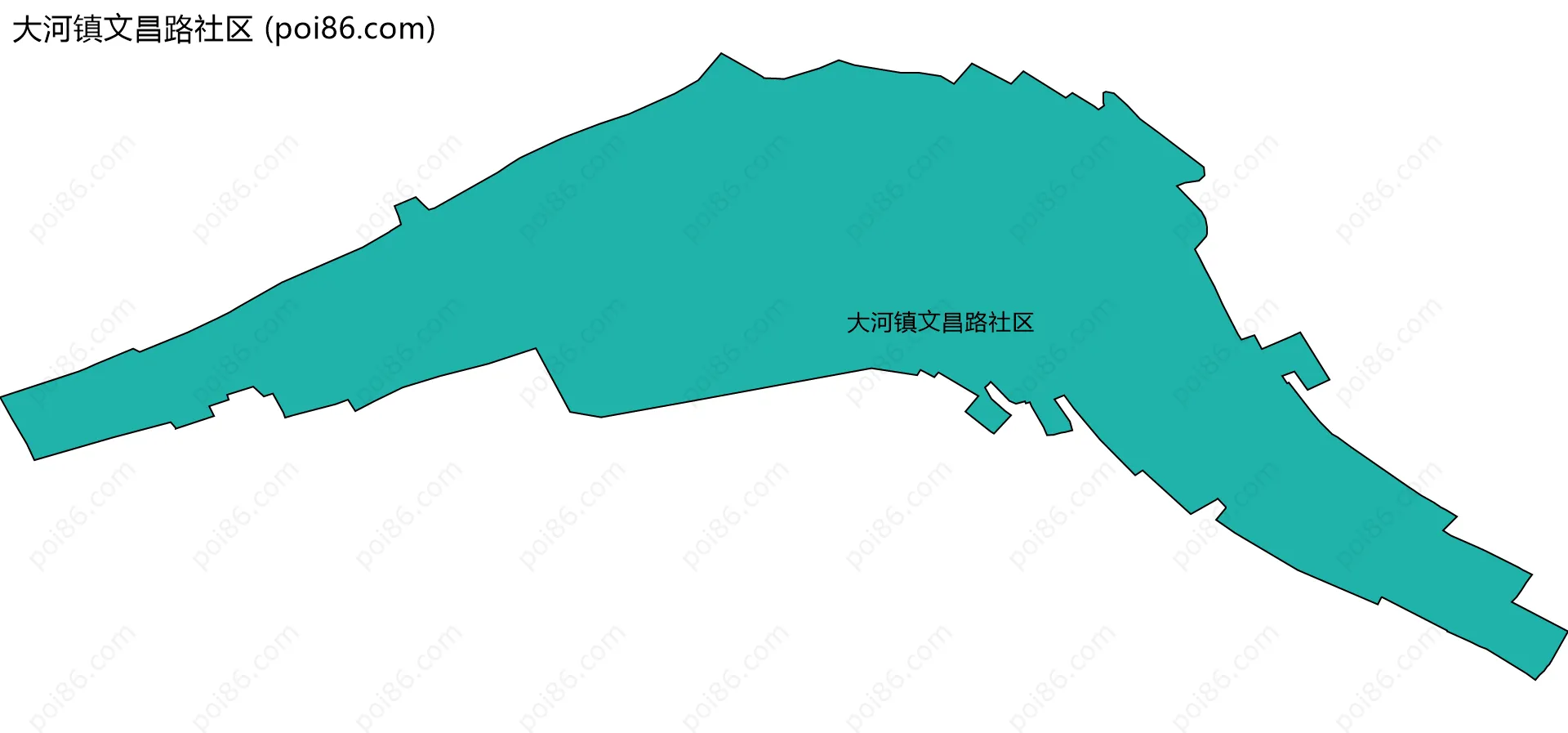 大河镇文昌路社区边界地图