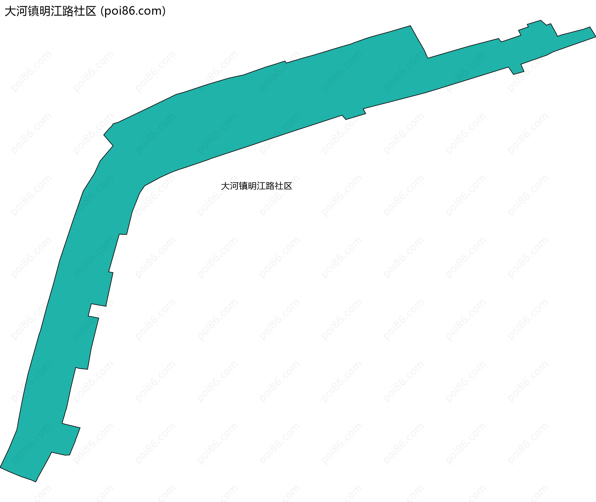 大河镇明江路社区边界地图