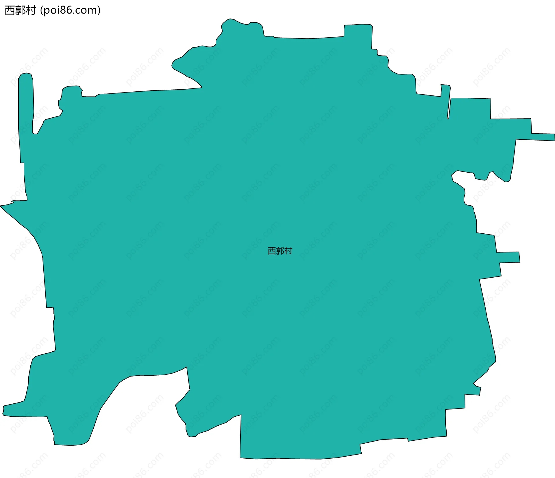 西郭村边界地图