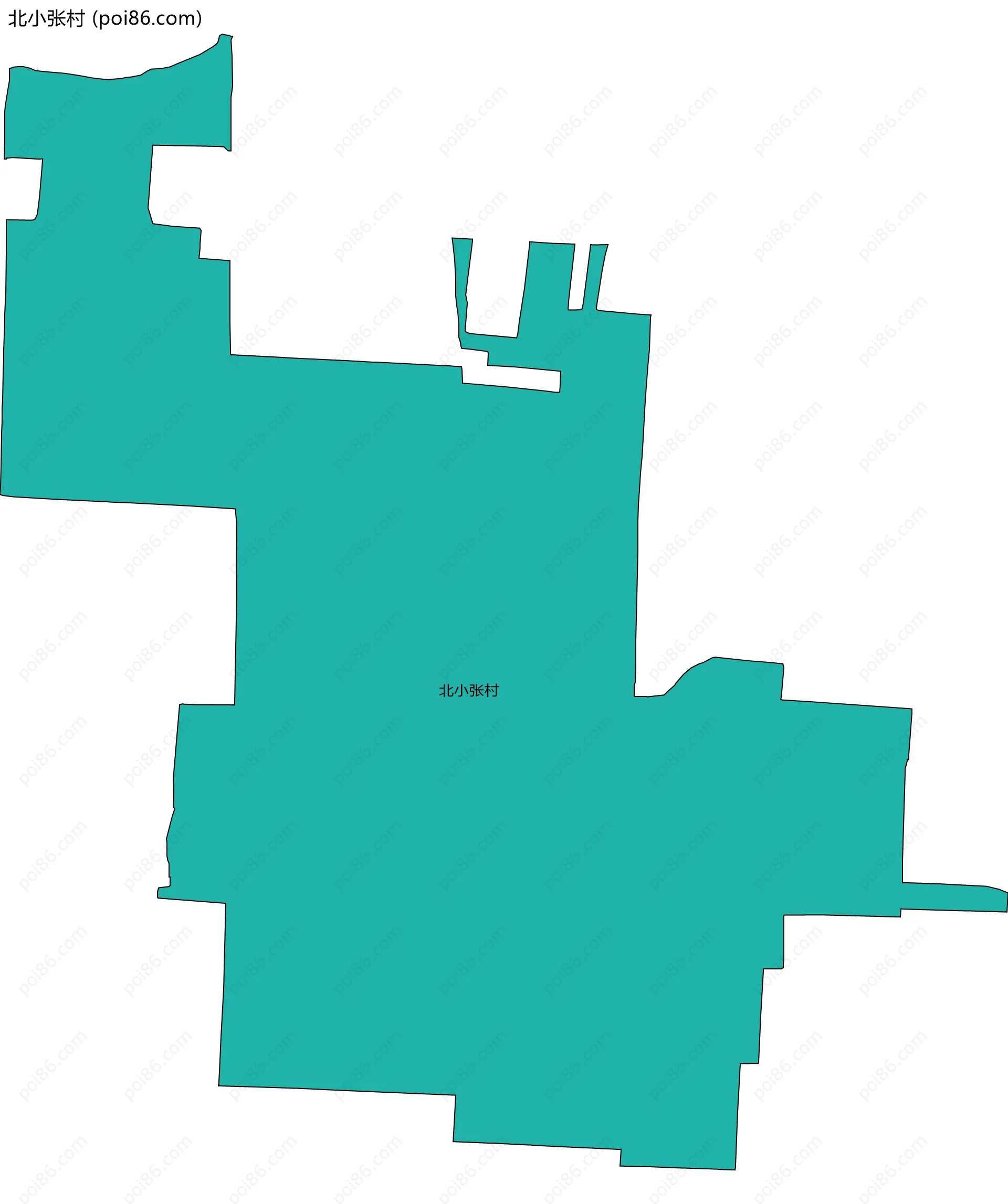 北小张村边界地图