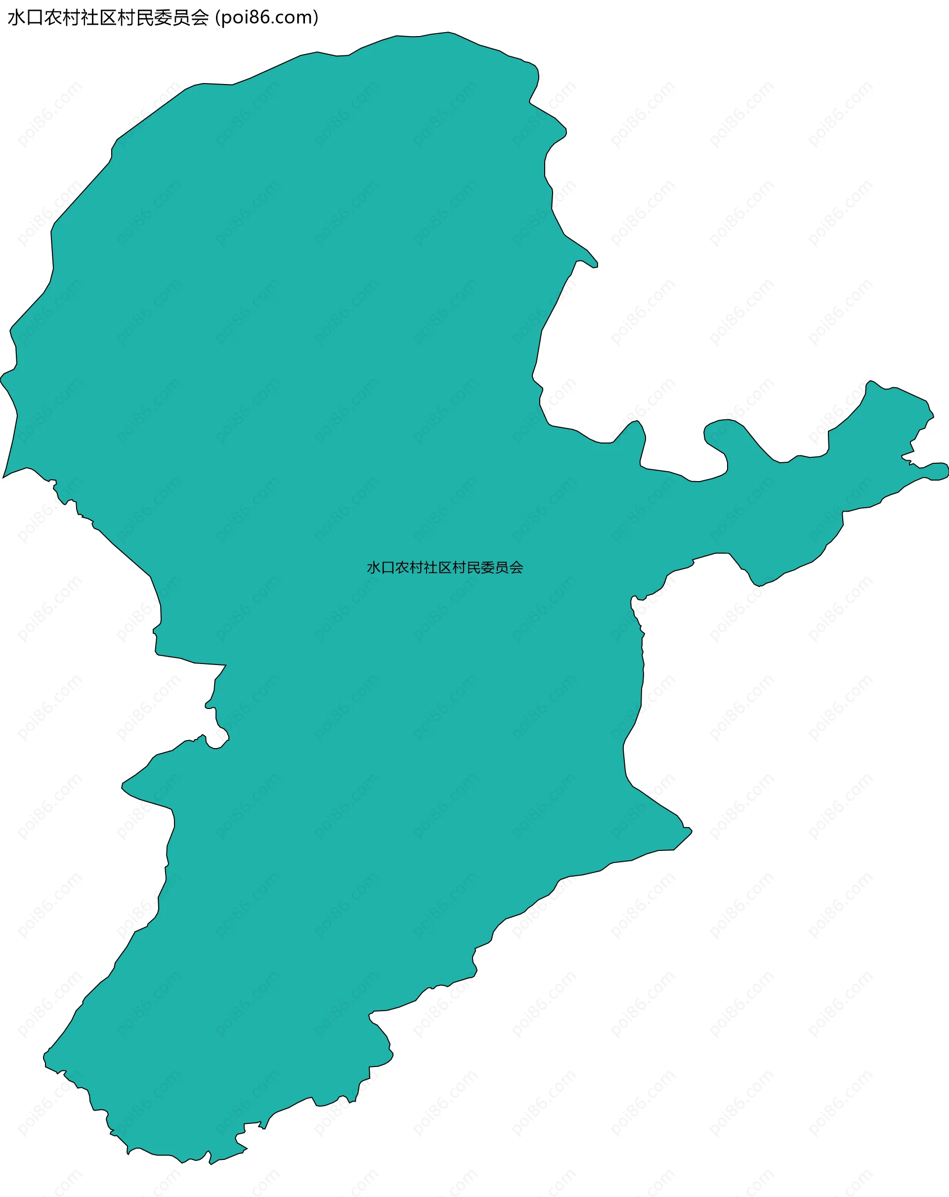 水口农村社区村民委员会边界地图
