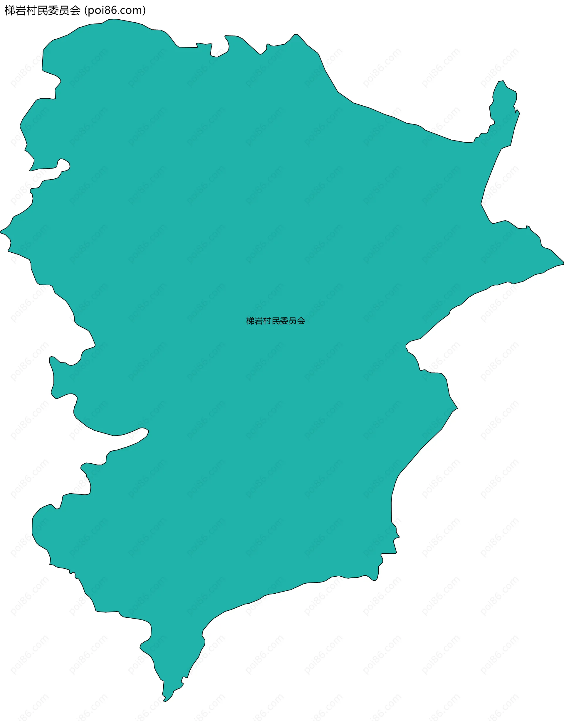 梯岩村民委员会边界地图