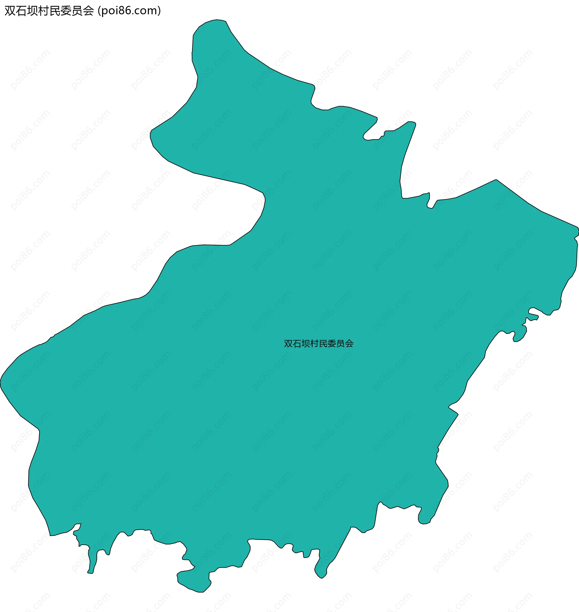 双石坝村民委员会边界地图