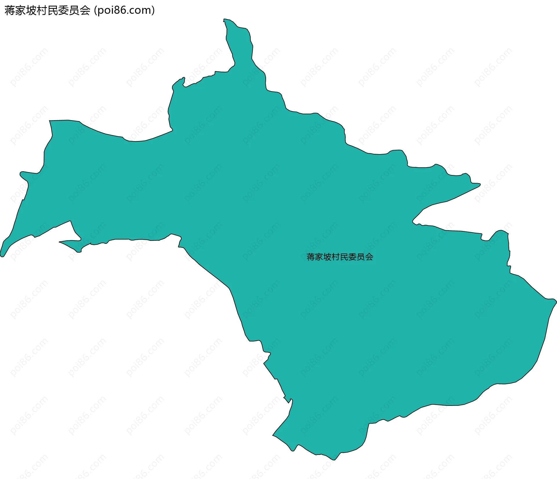 蒋家坡村民委员会边界地图