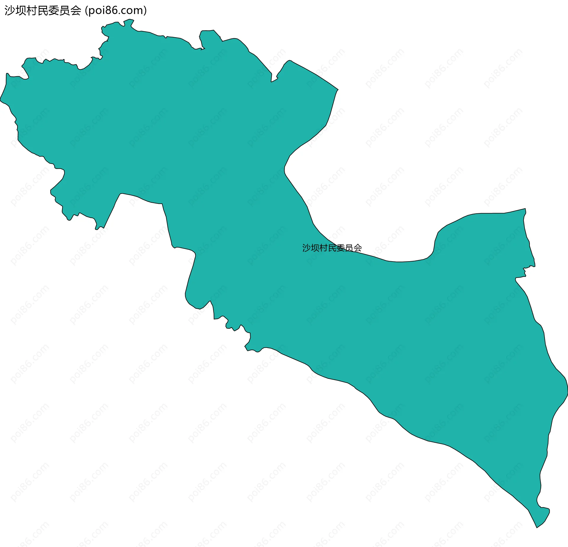 沙坝村民委员会边界地图