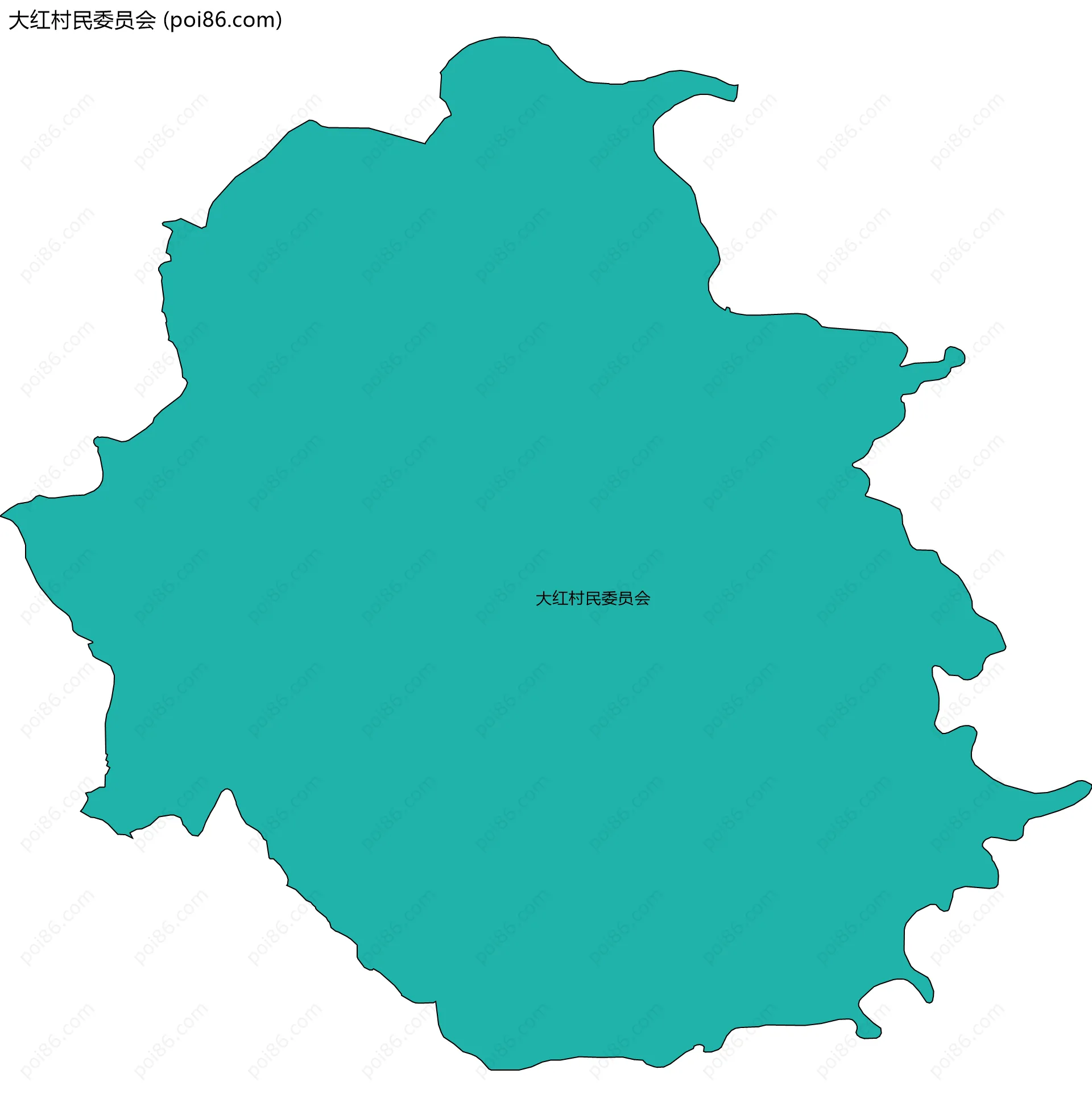 大红村民委员会边界地图