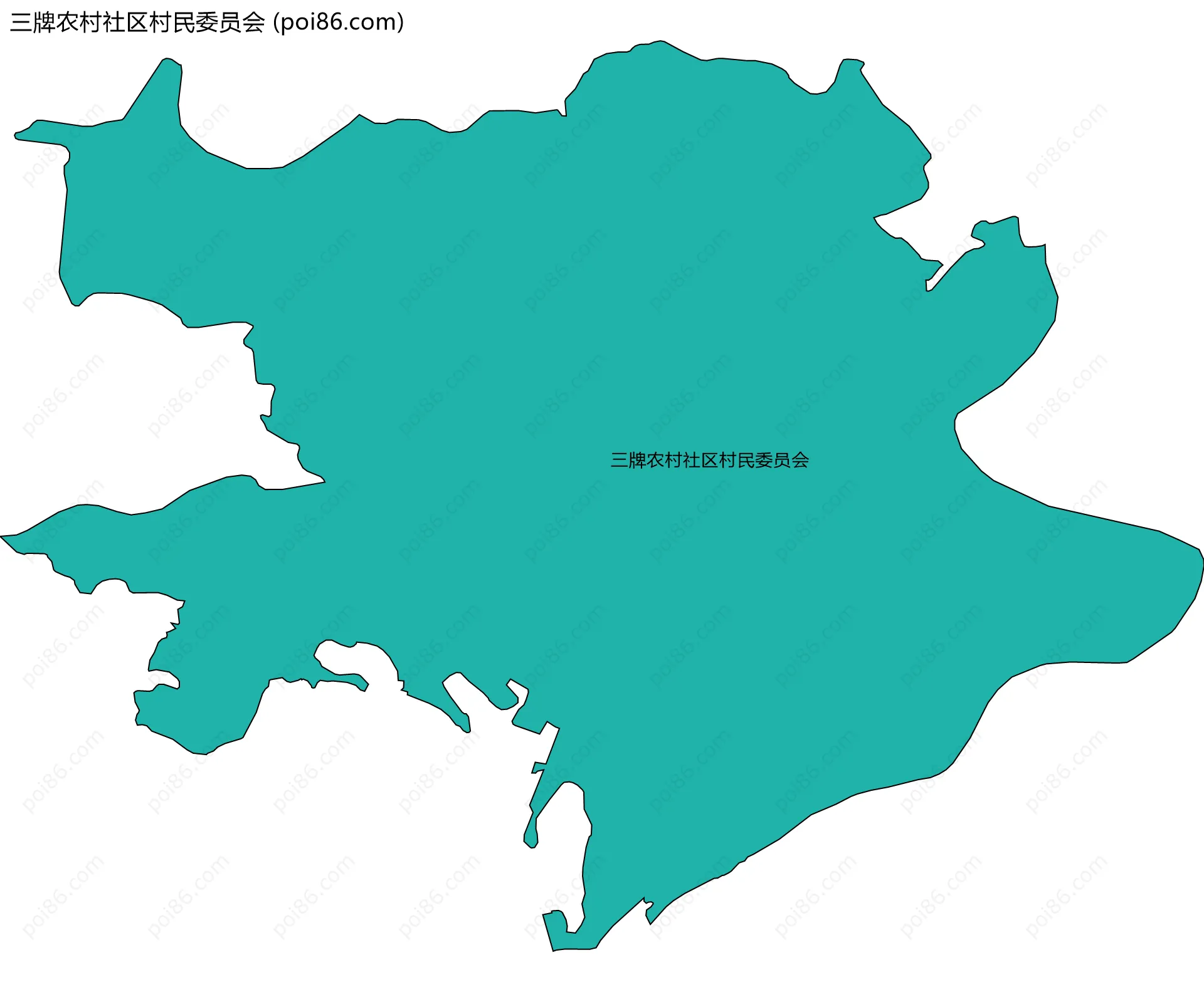 三牌农村社区村民委员会边界地图