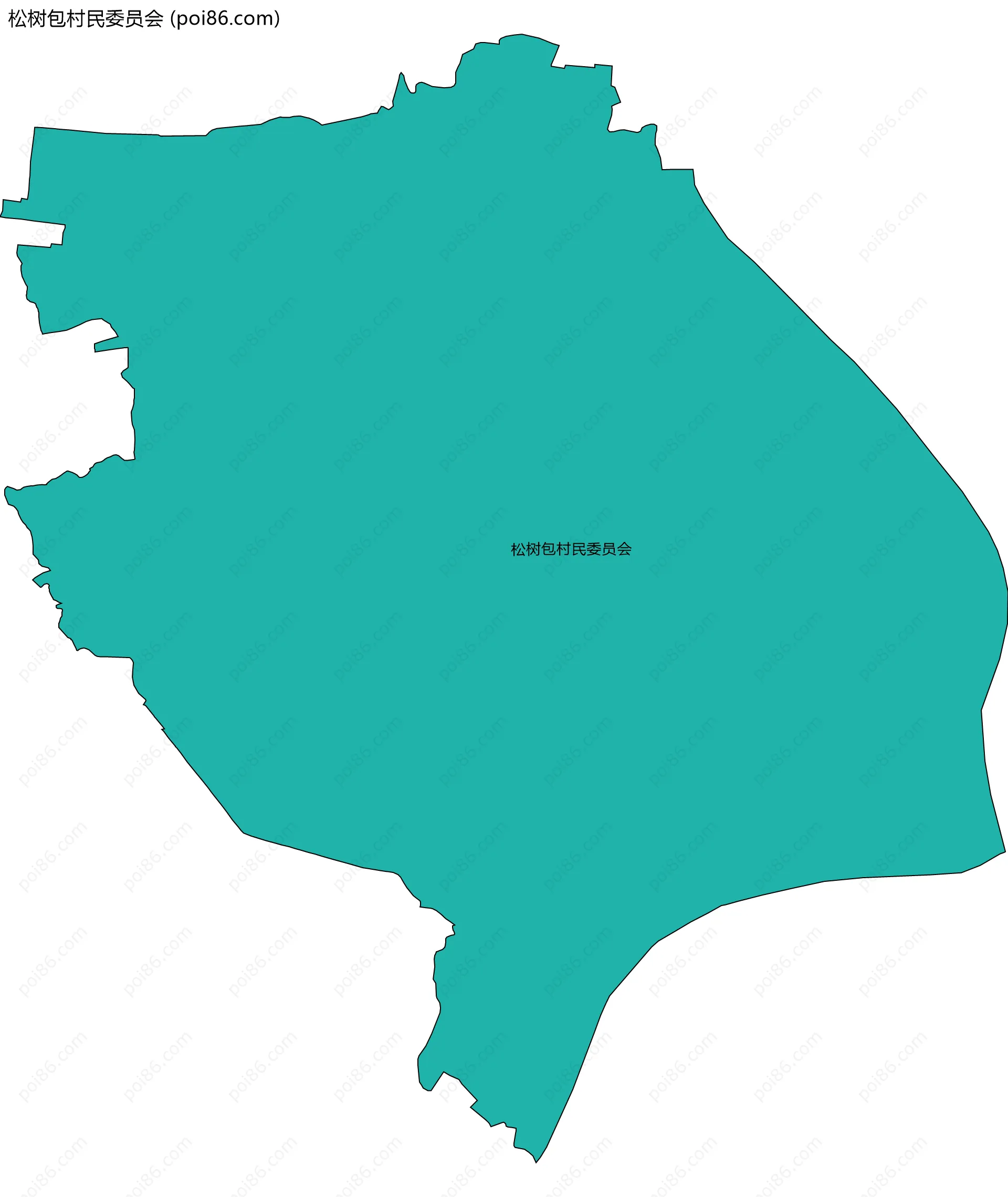 松树包村民委员会边界地图