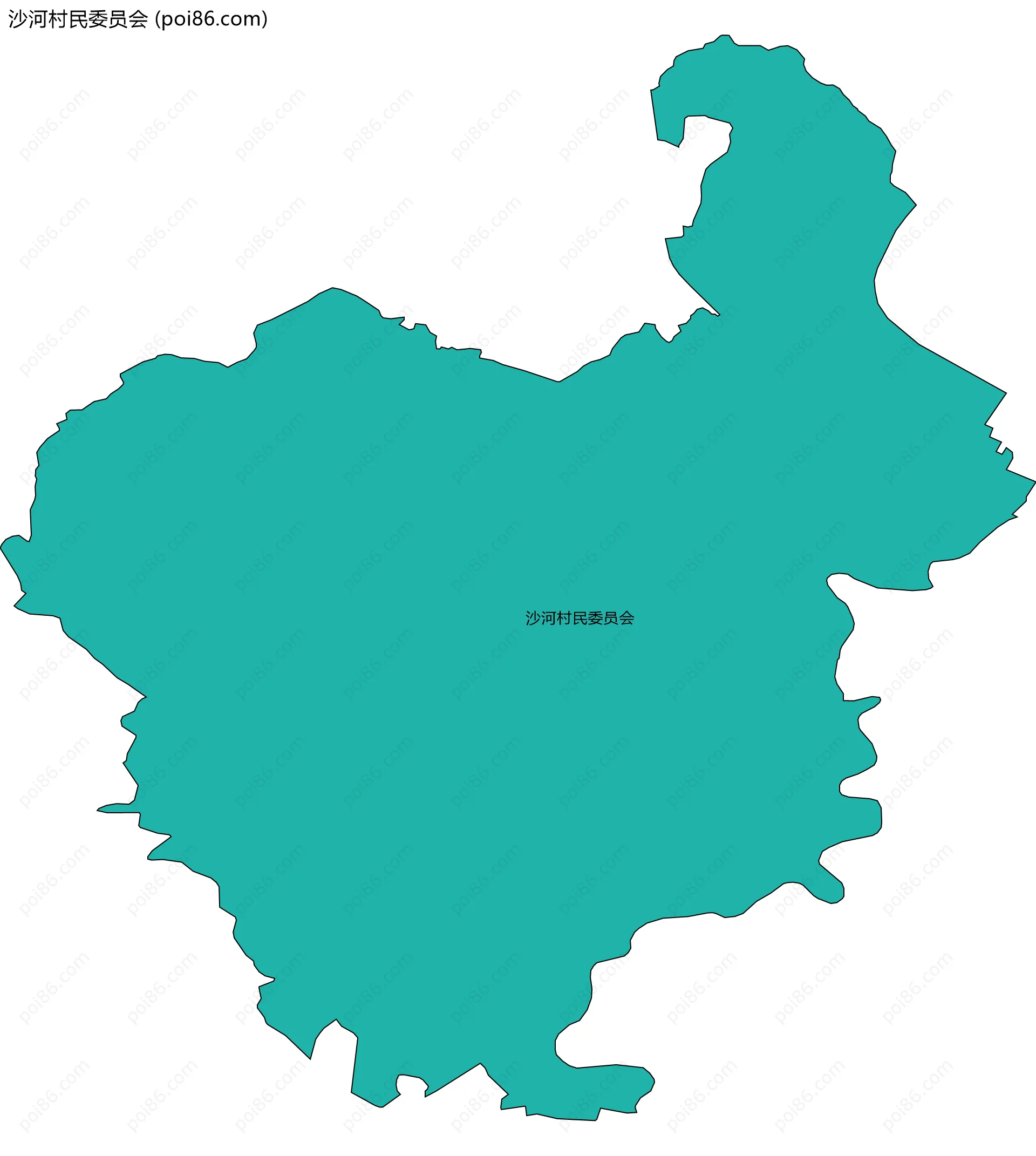 沙河村民委员会边界地图