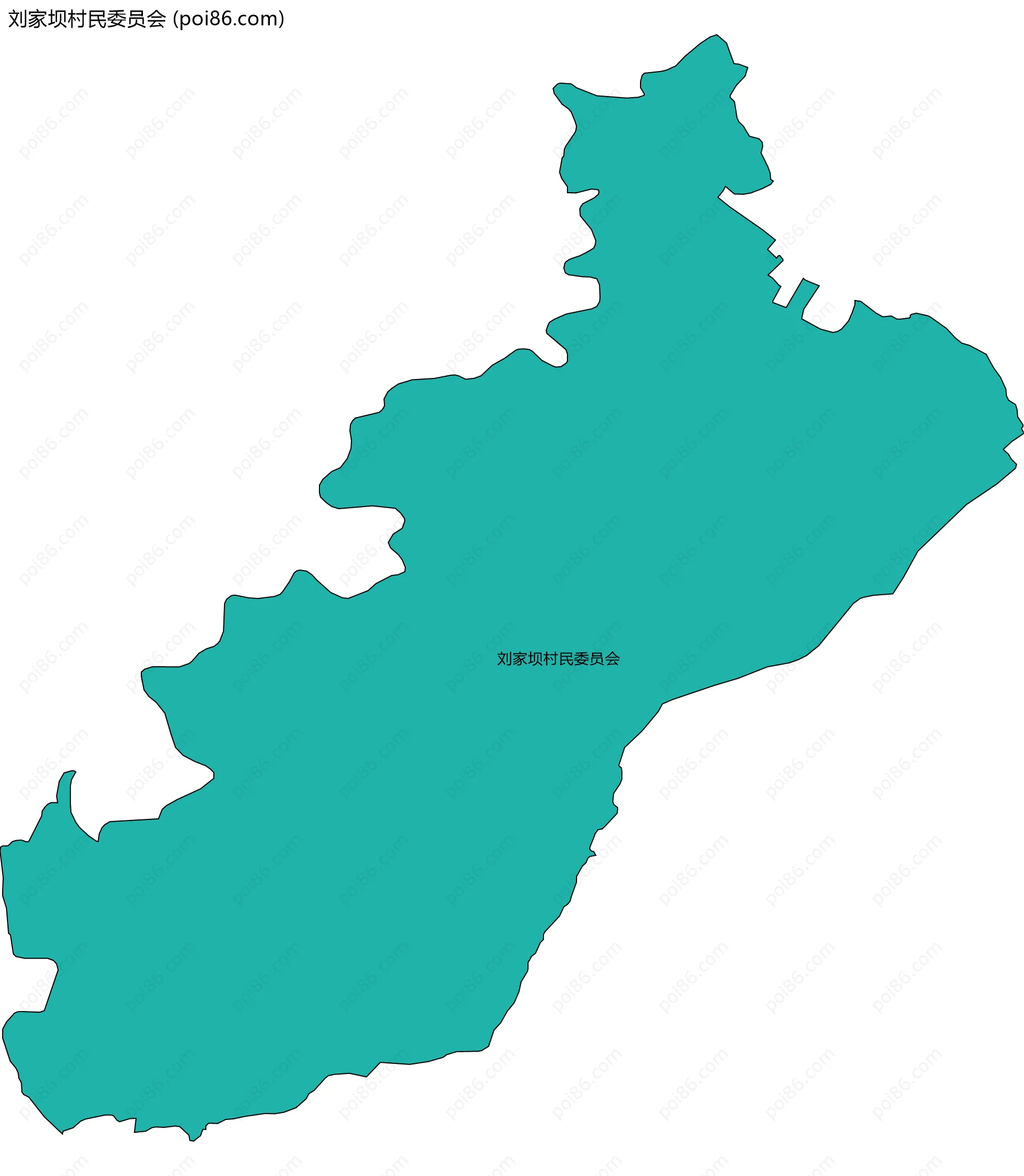 刘家坝村民委员会边界地图
