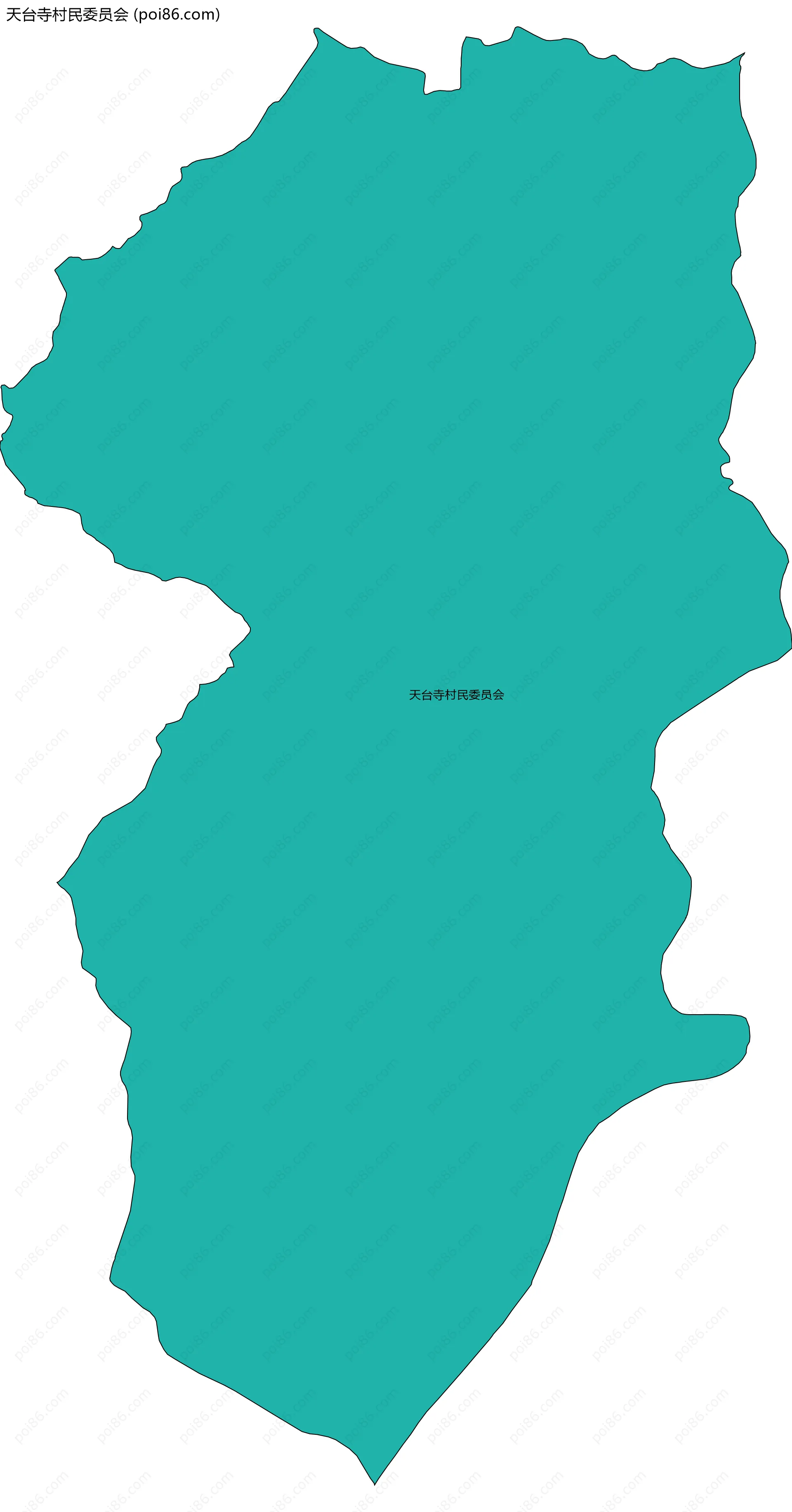 天台寺村民委员会边界地图