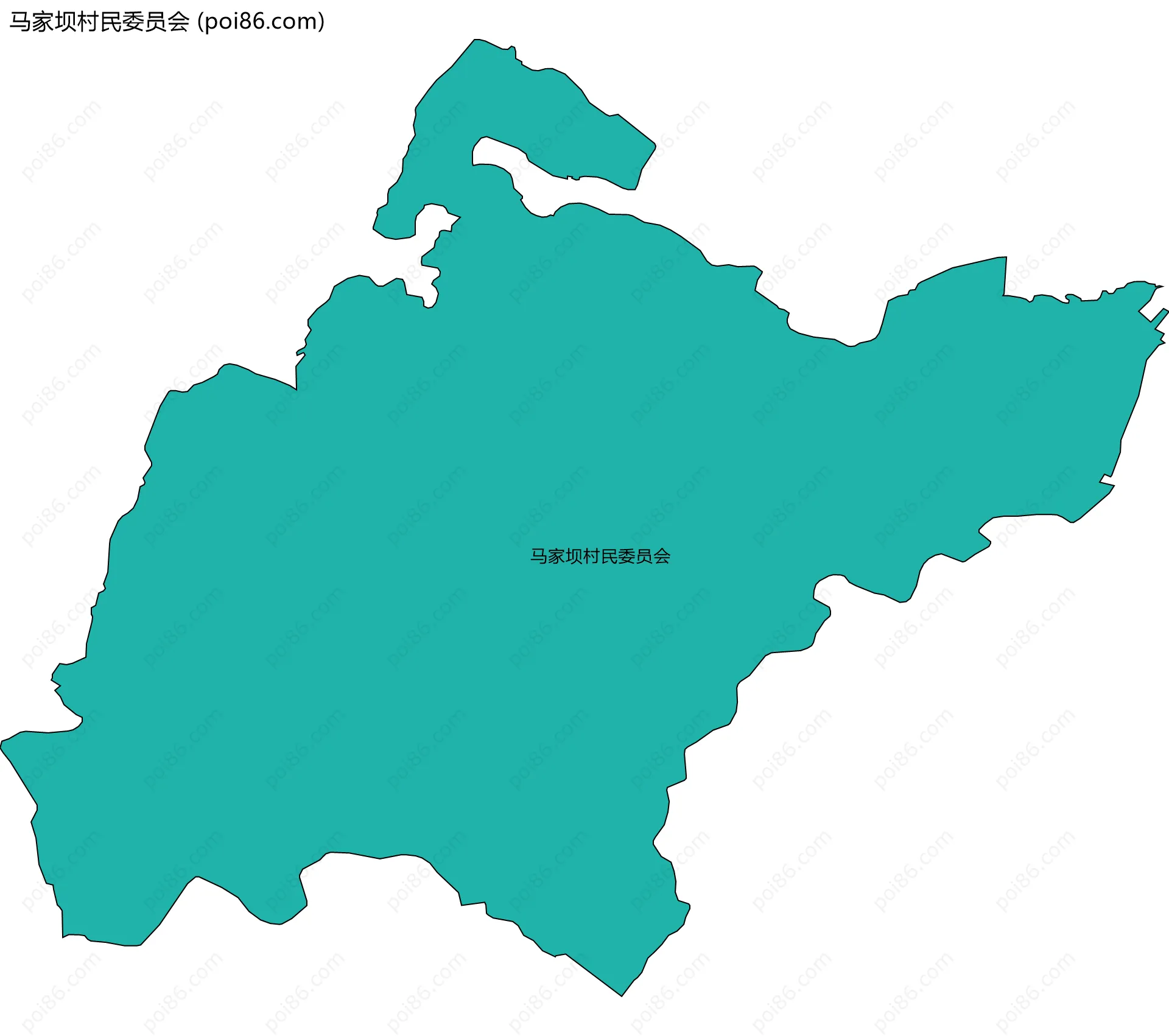 马家坝村民委员会边界地图