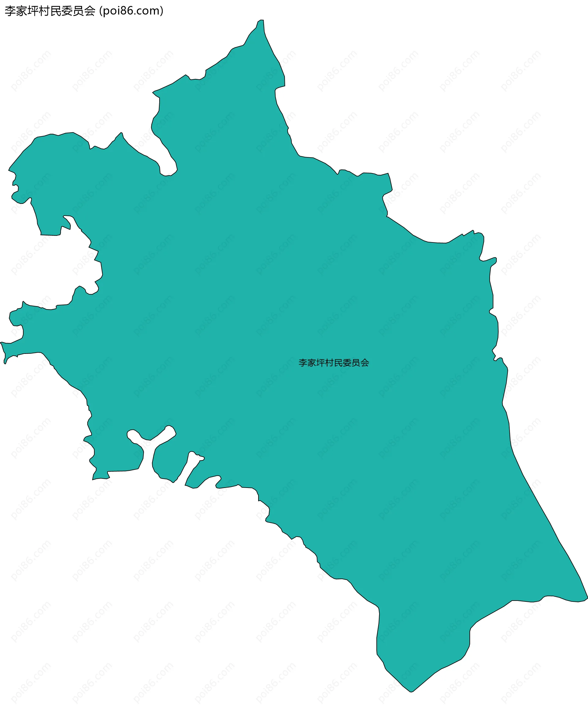 李家坪村民委员会边界地图