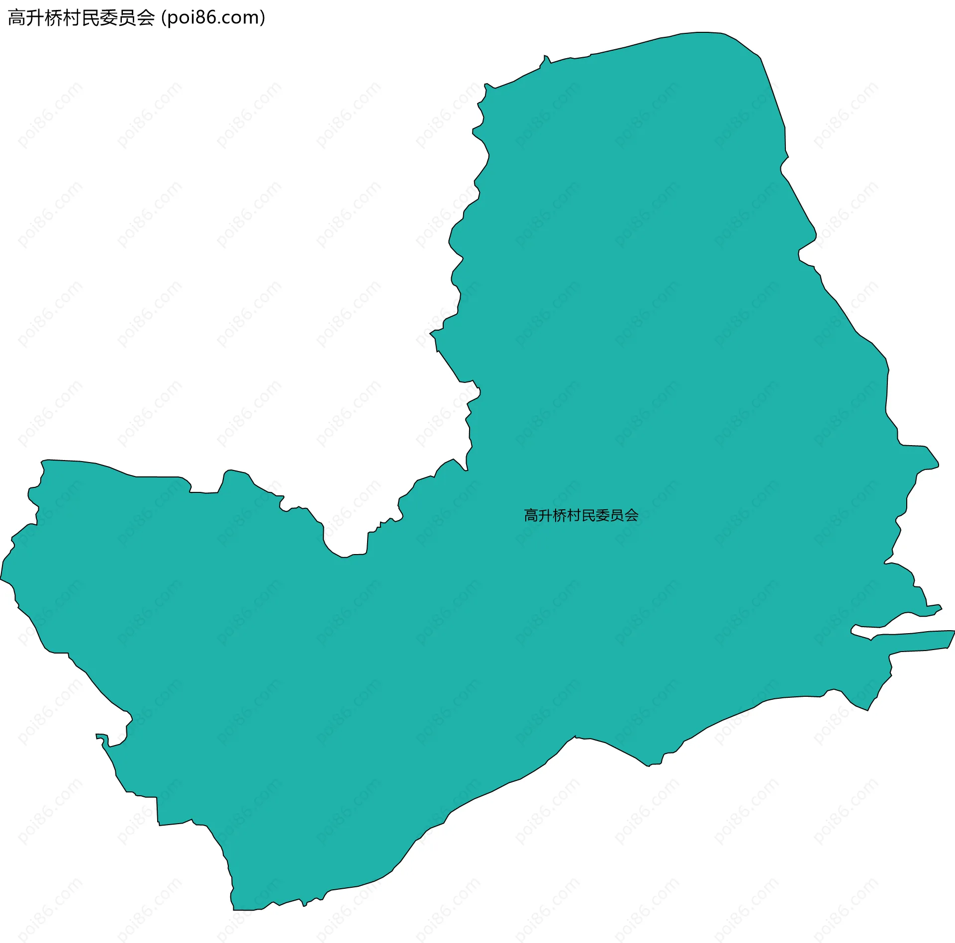 高升桥村民委员会边界地图