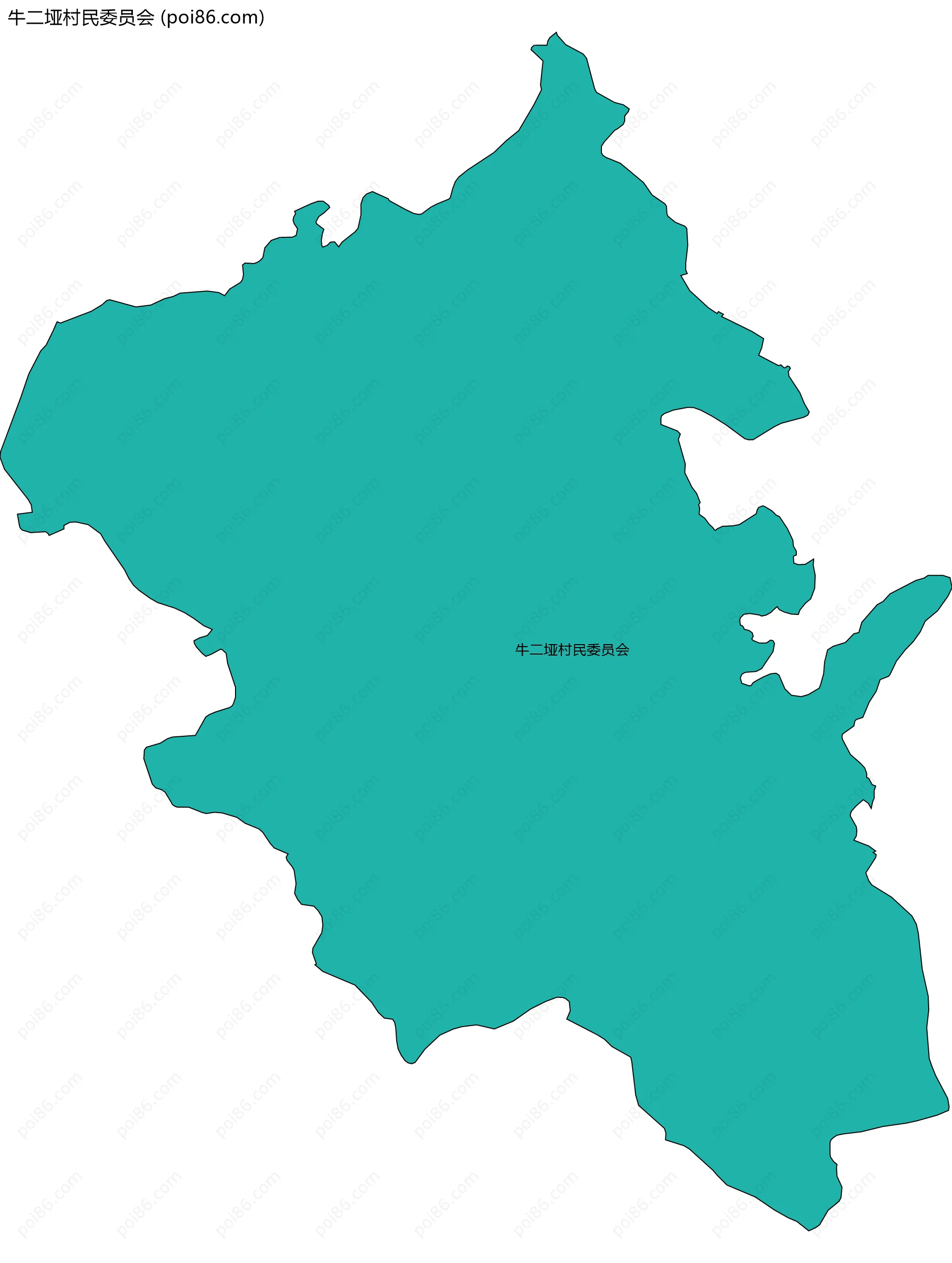 牛二垭村民委员会边界地图