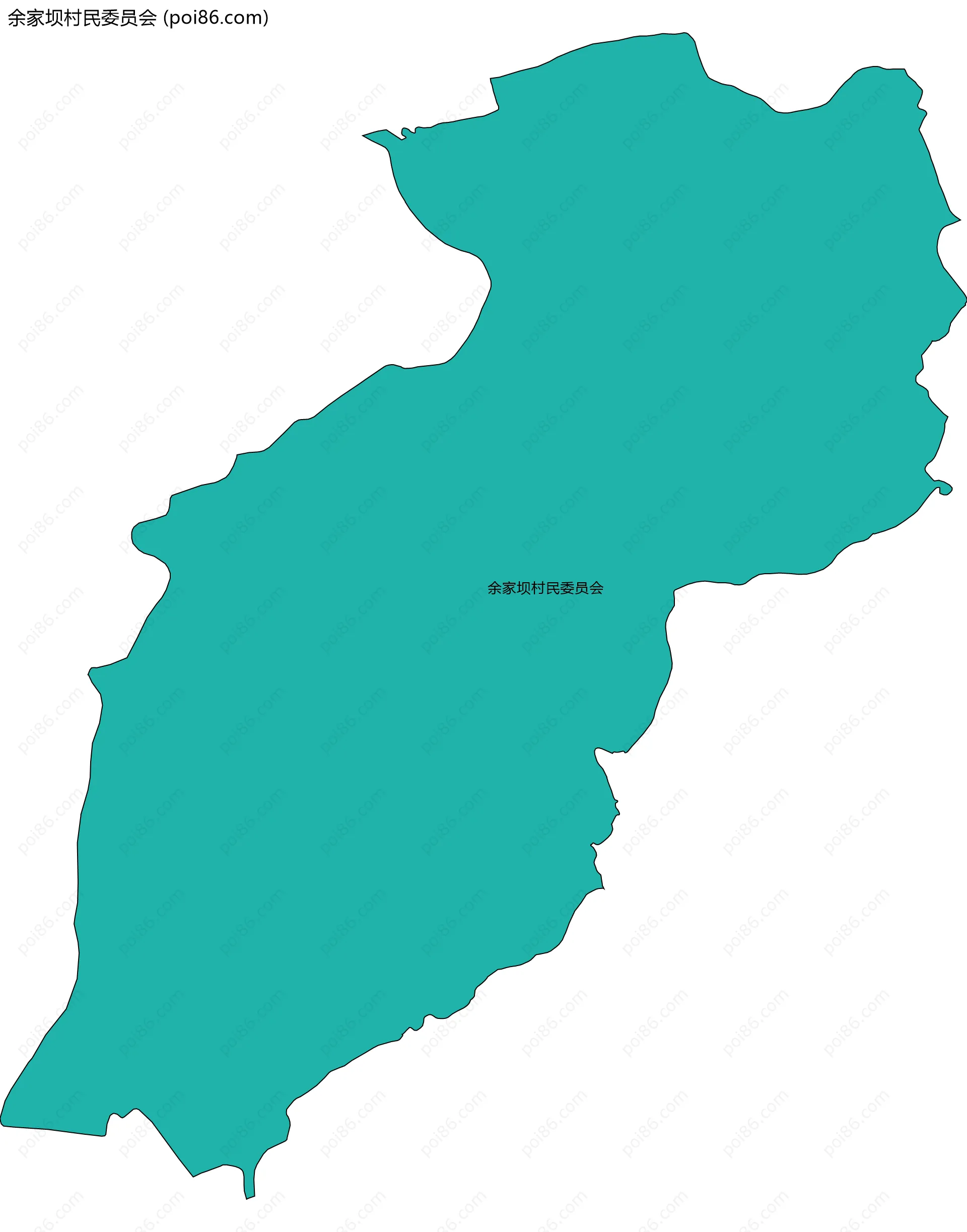 余家坝村民委员会边界地图