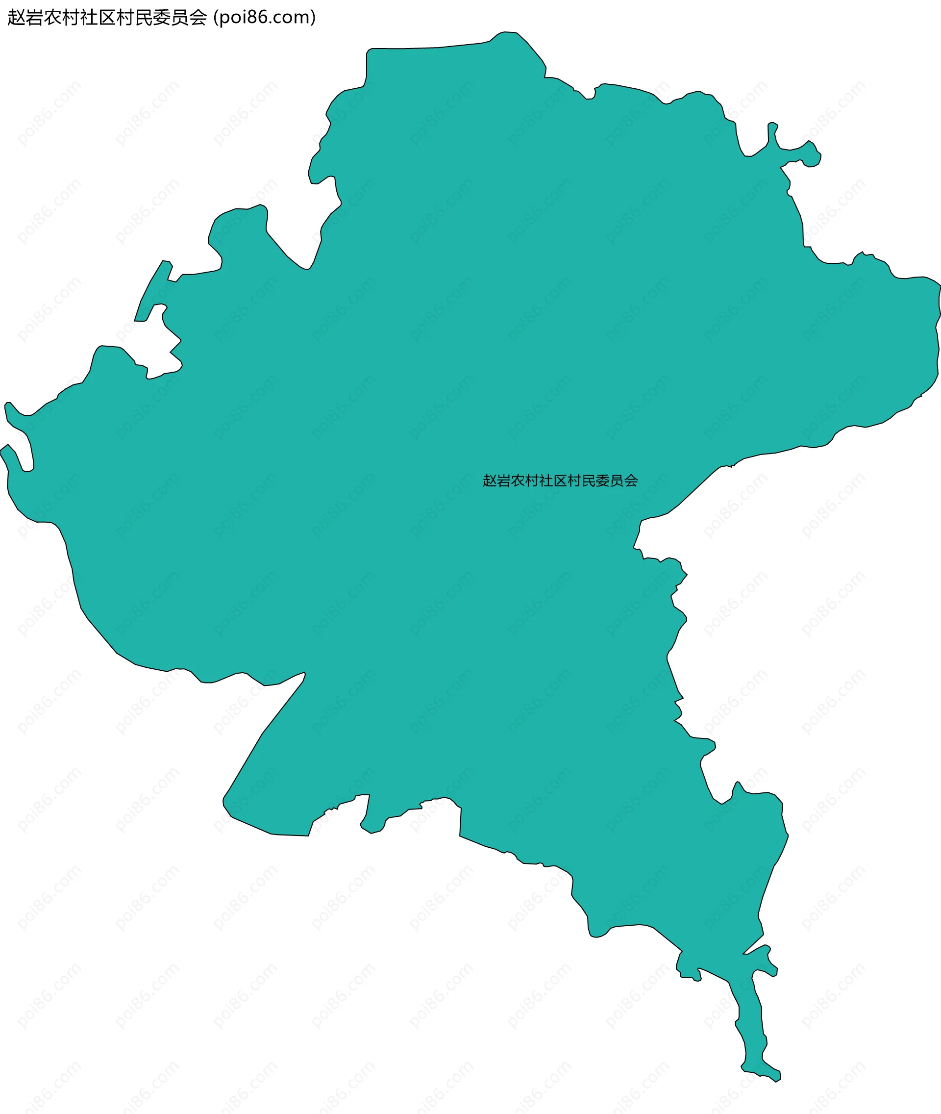 赵岩农村社区村民委员会边界地图
