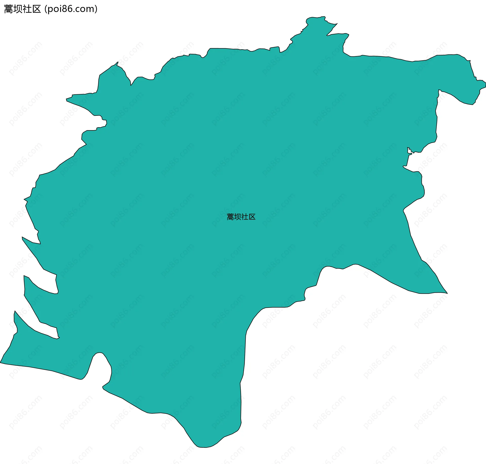 蒿坝社区边界地图