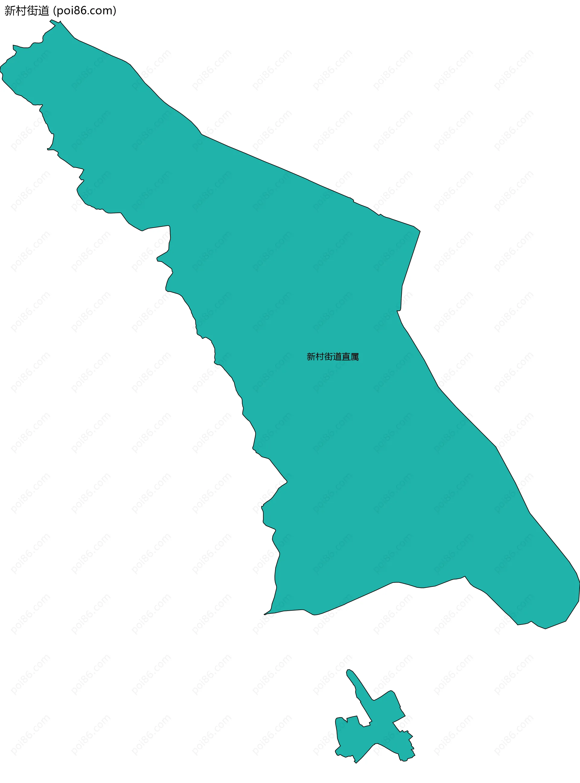 新村街道边界地图(五级行政区划)