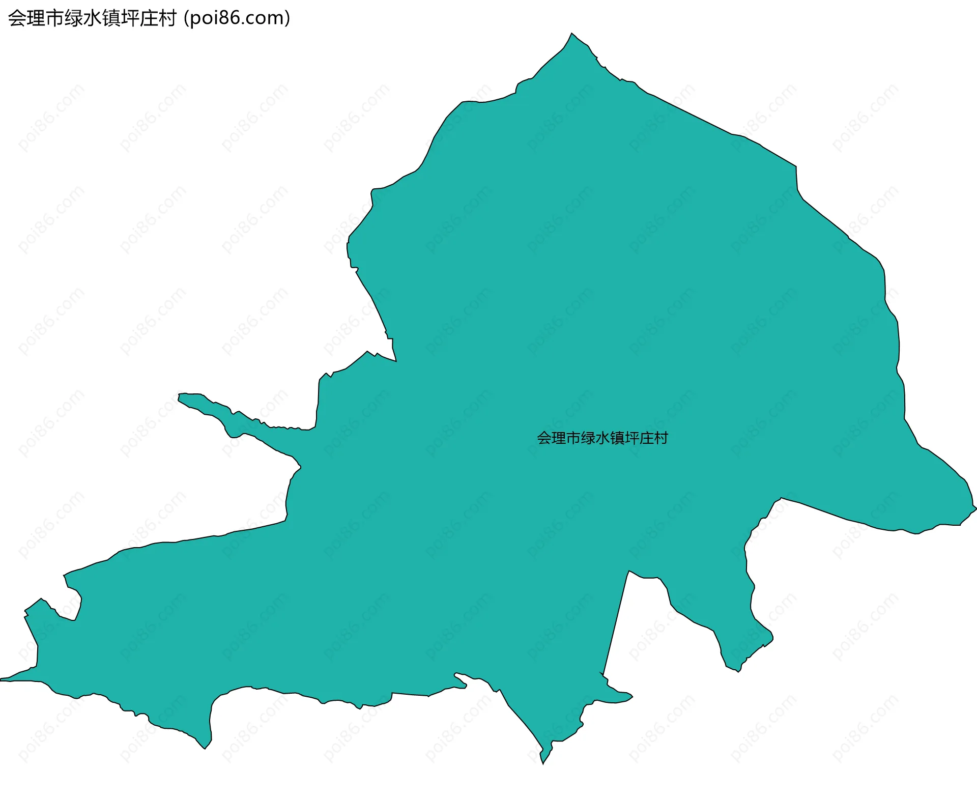 会理市绿水镇坪庄村边界地图