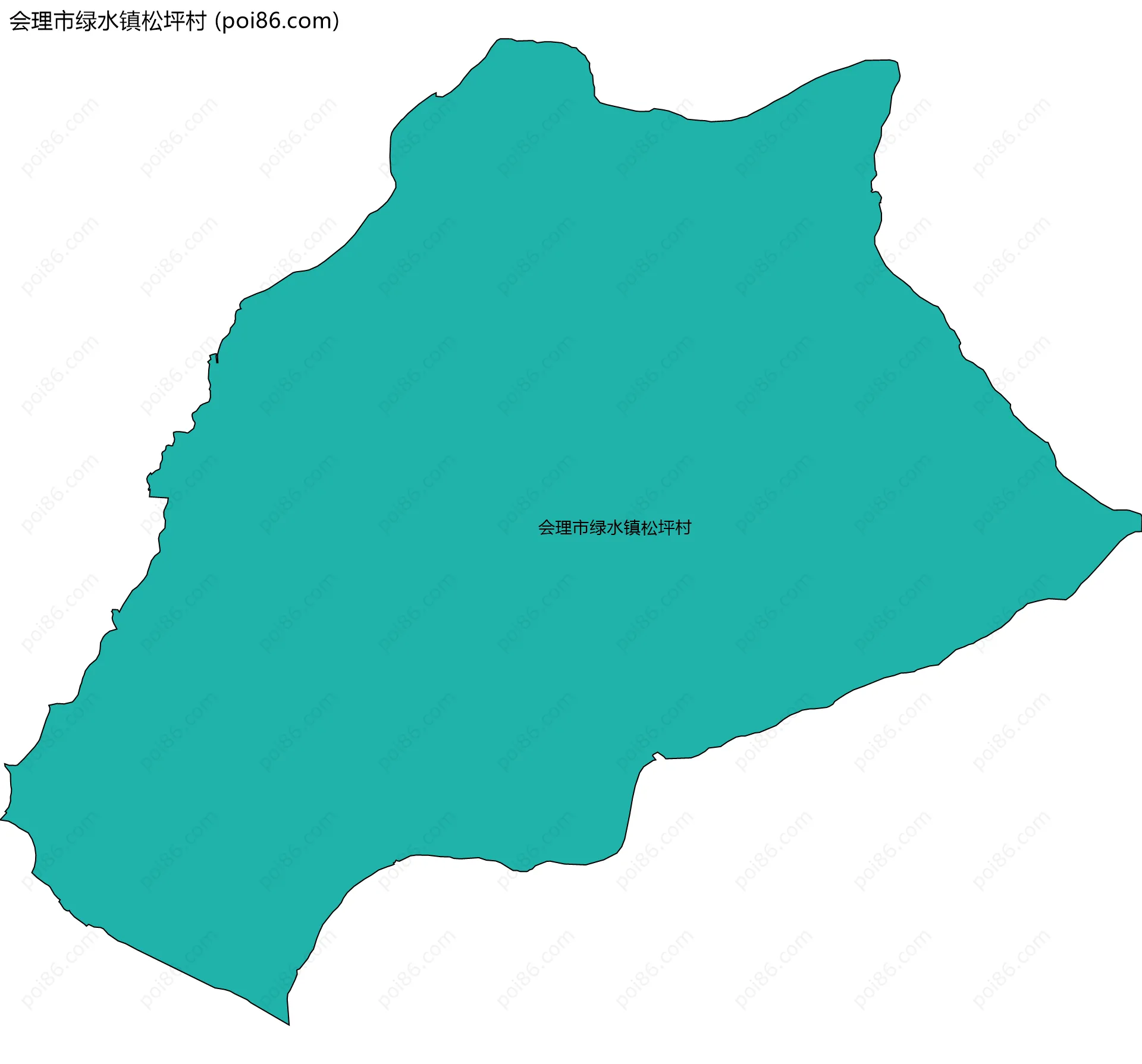 会理市绿水镇松坪村边界地图