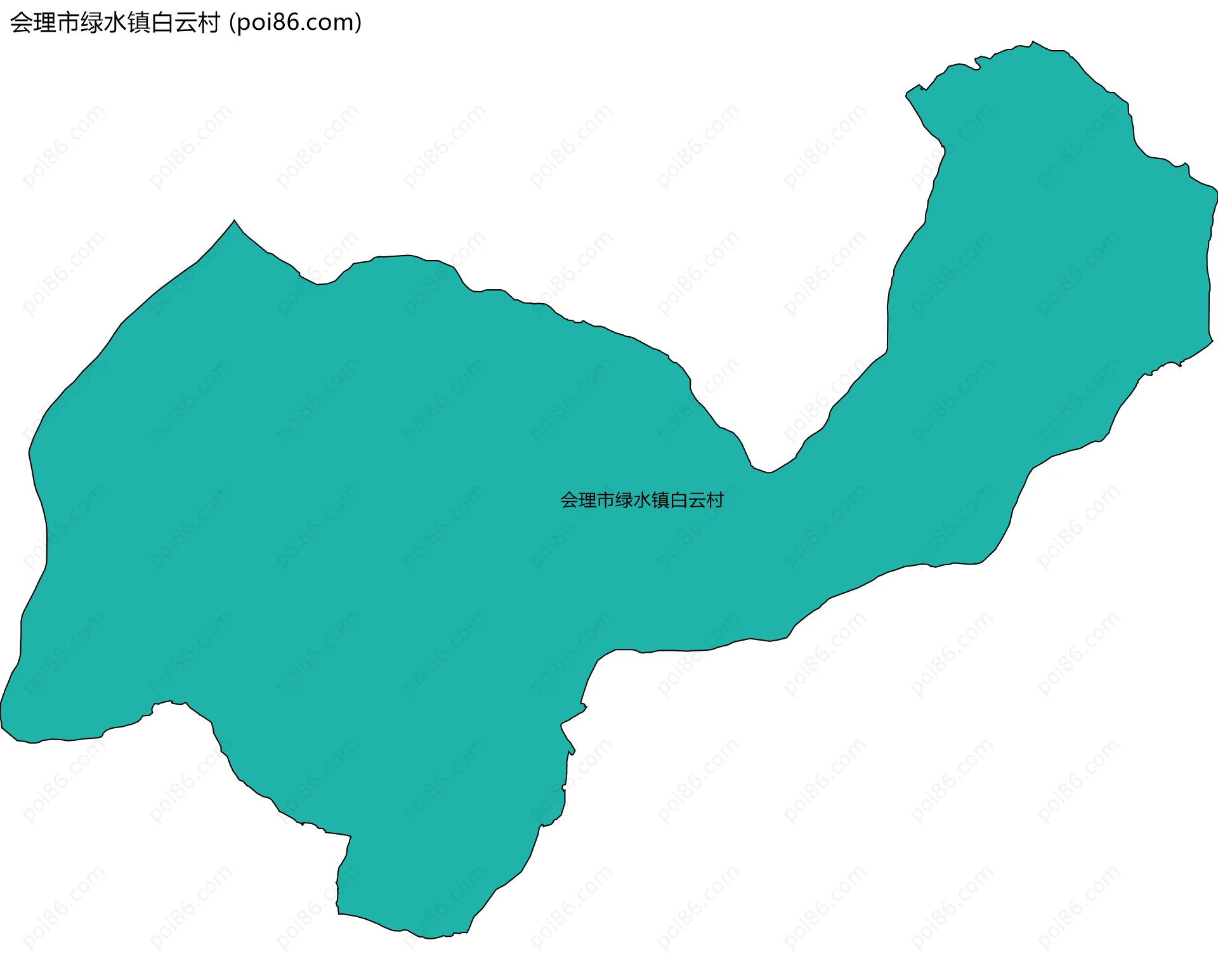 会理市绿水镇白云村边界地图