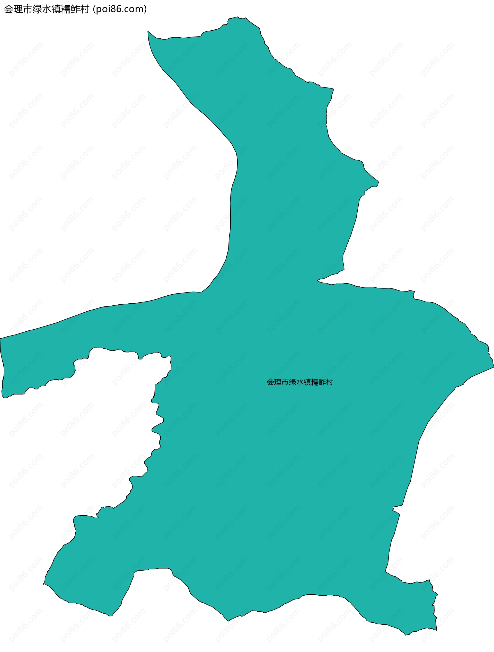 会理市绿水镇糯鲊村边界地图