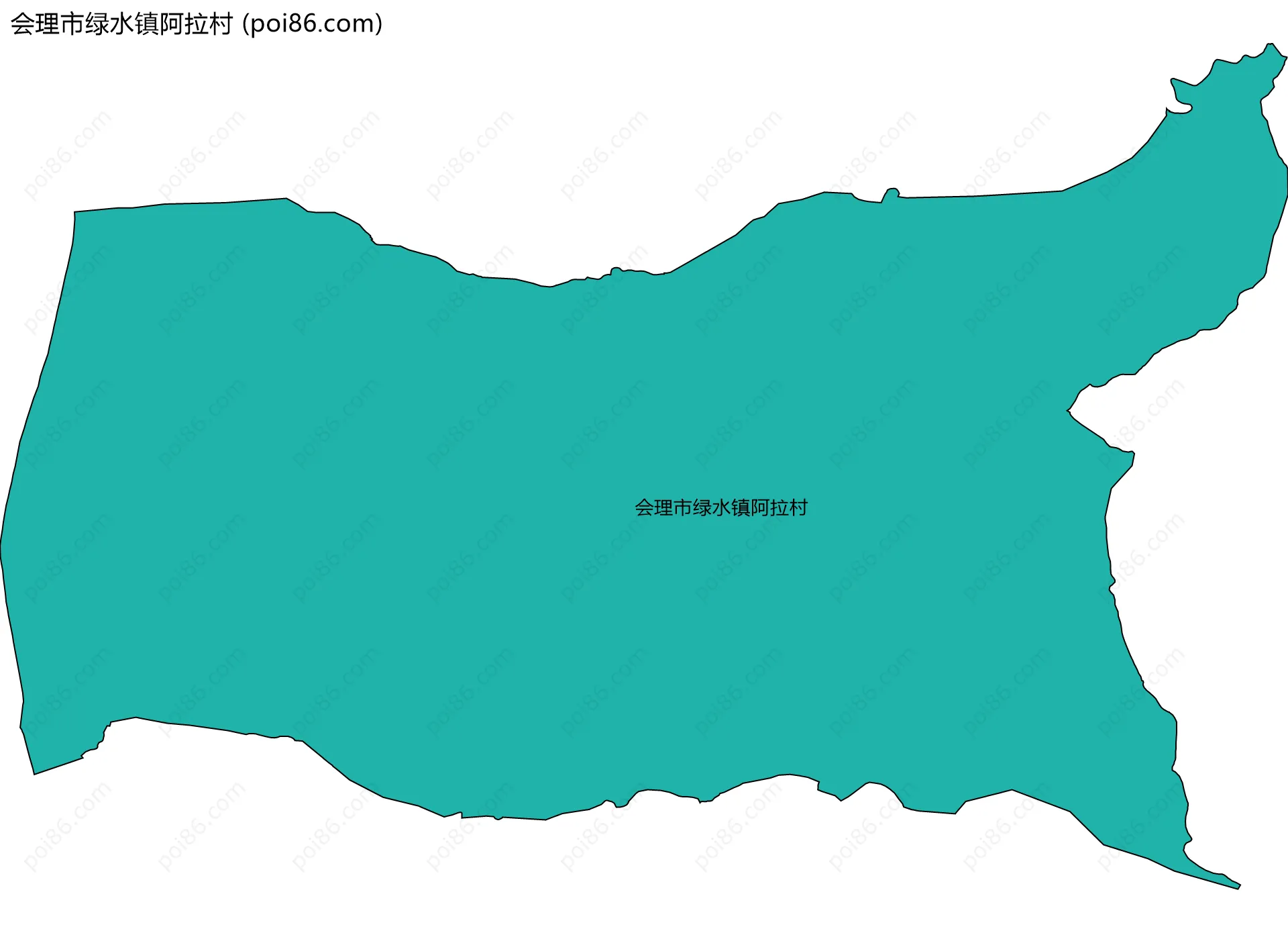 会理市绿水镇阿拉村边界地图