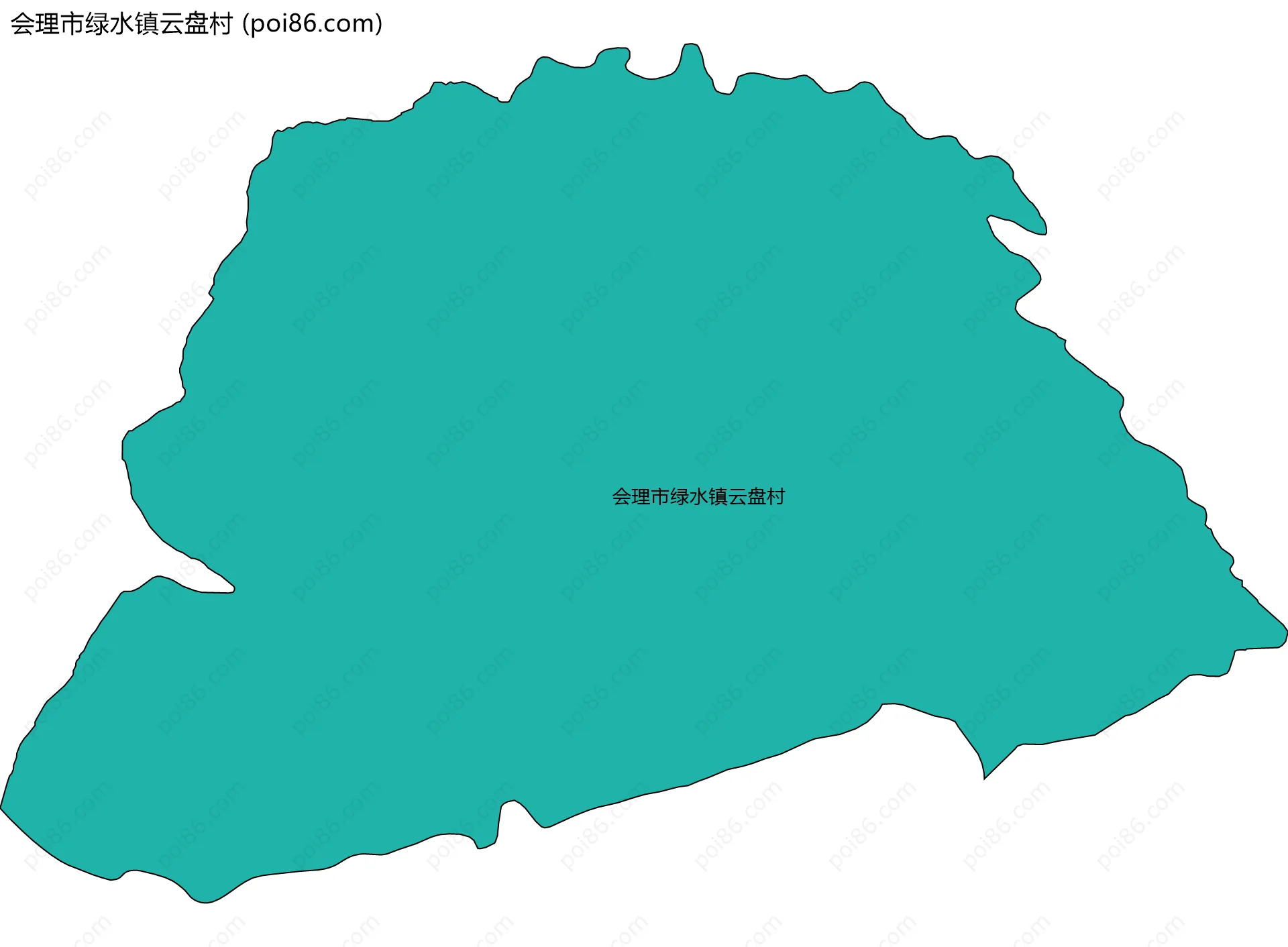 会理市绿水镇云盘村边界地图
