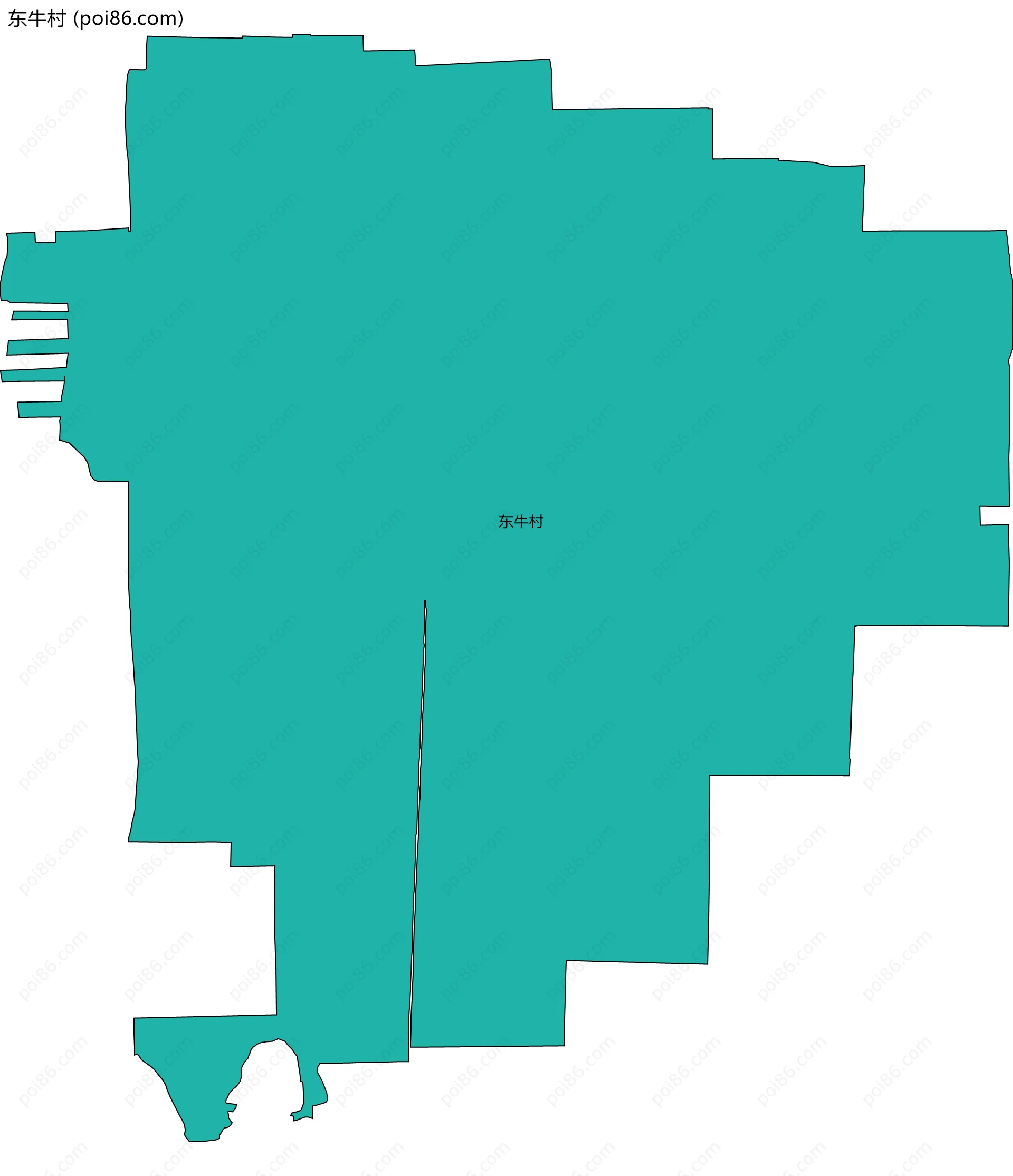 东牛村边界地图