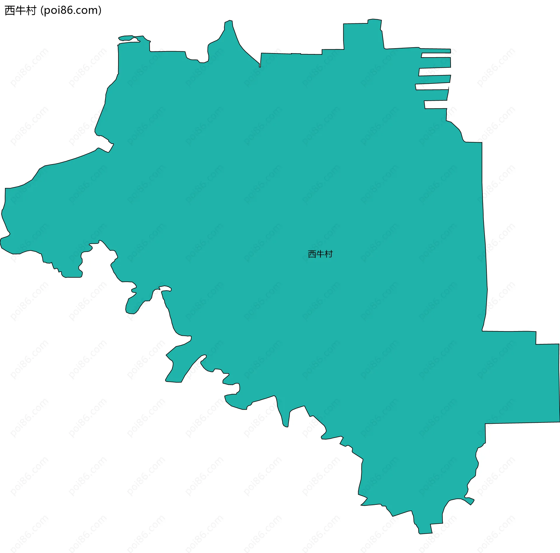 西牛村边界地图