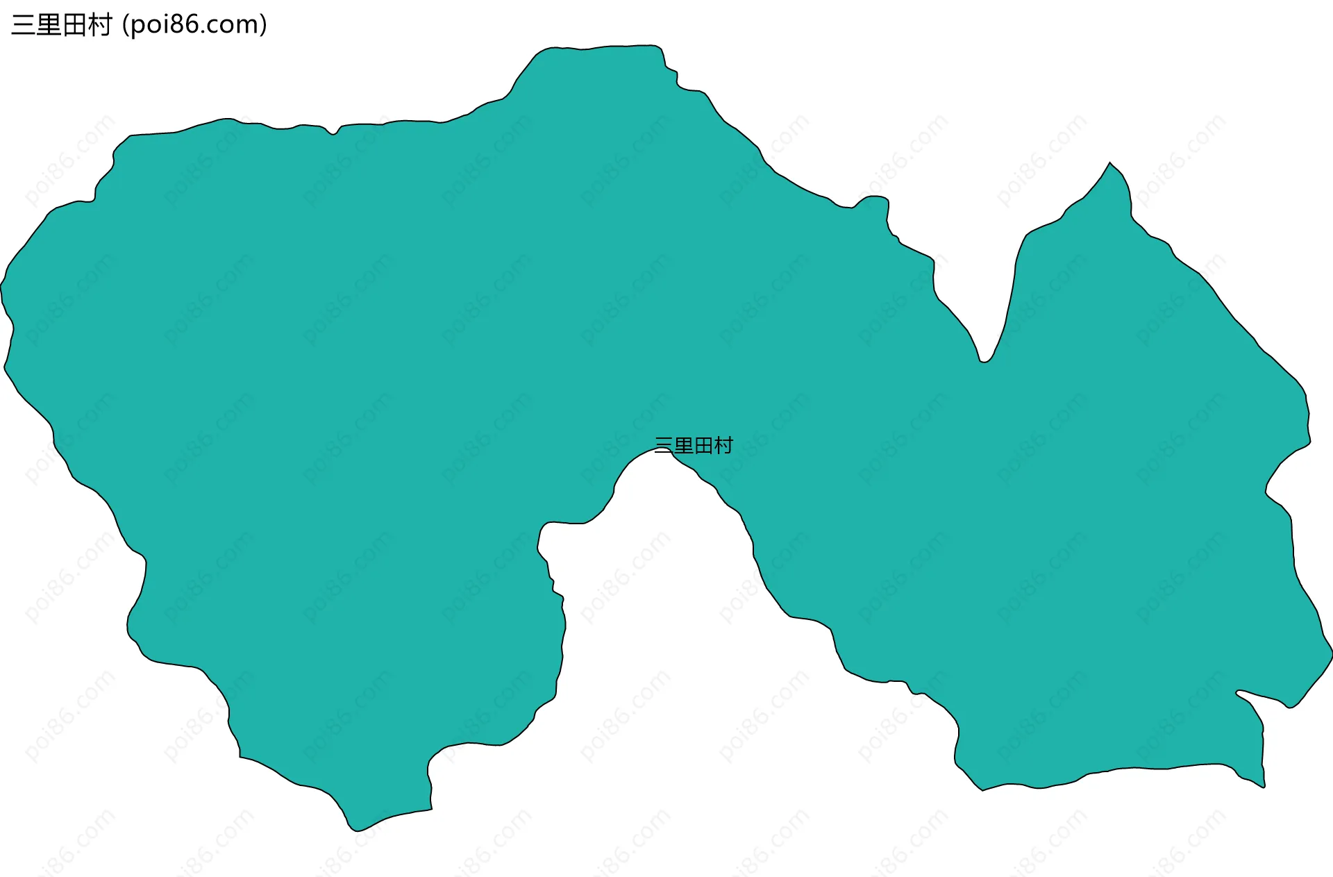 三里田村边界地图
