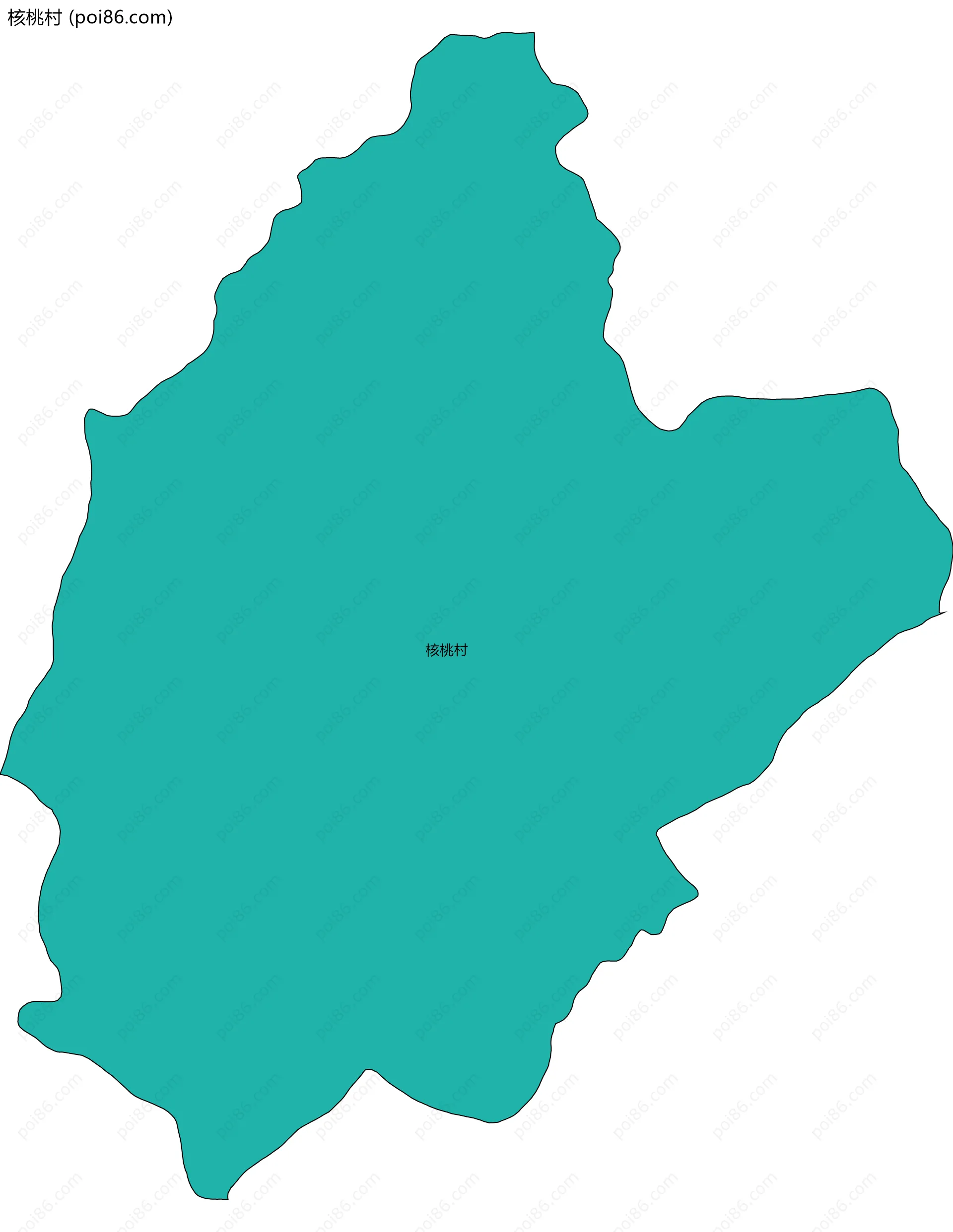 核桃村边界地图