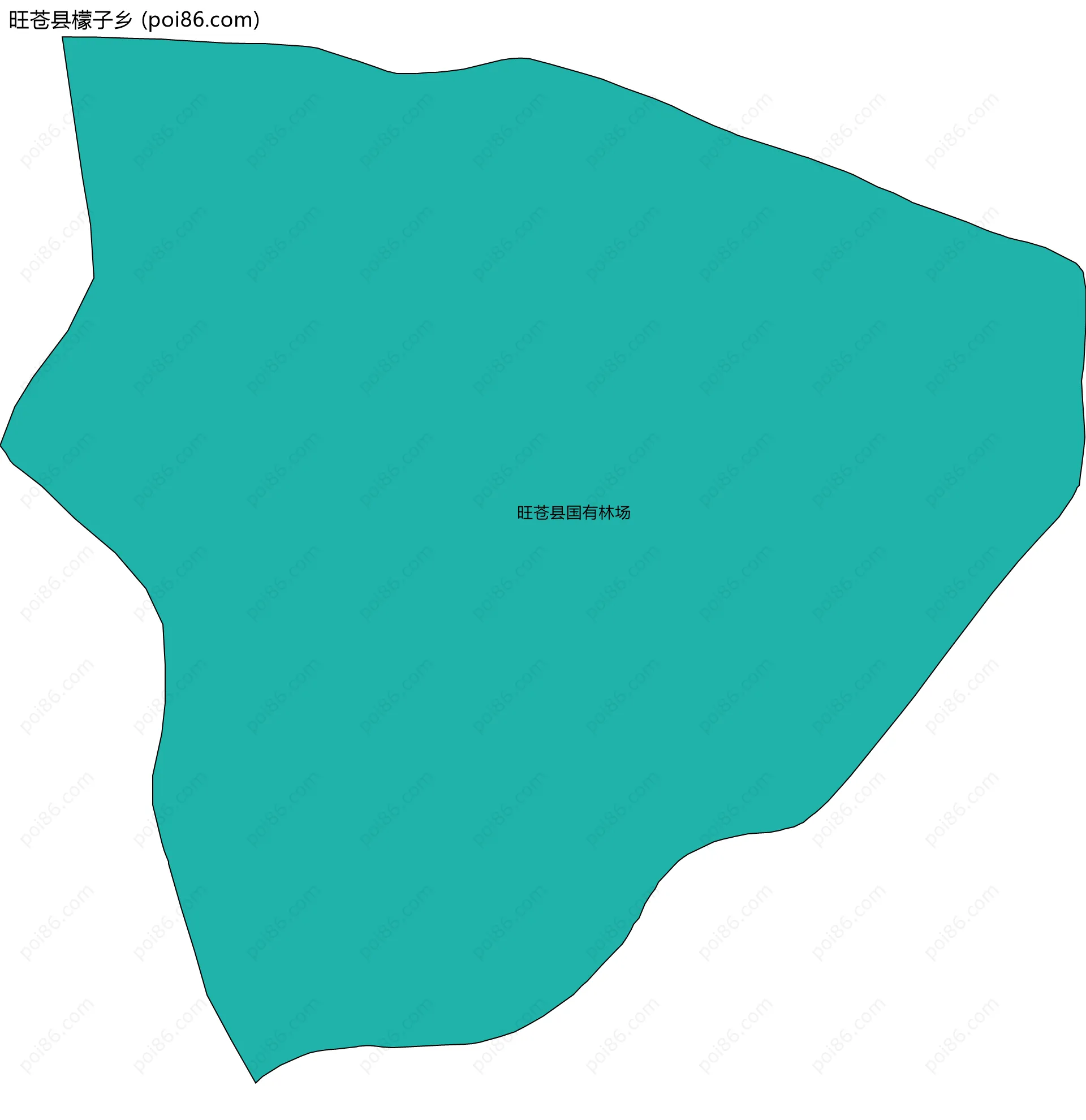 旺苍县檬子乡边界地图(五级行政区划)