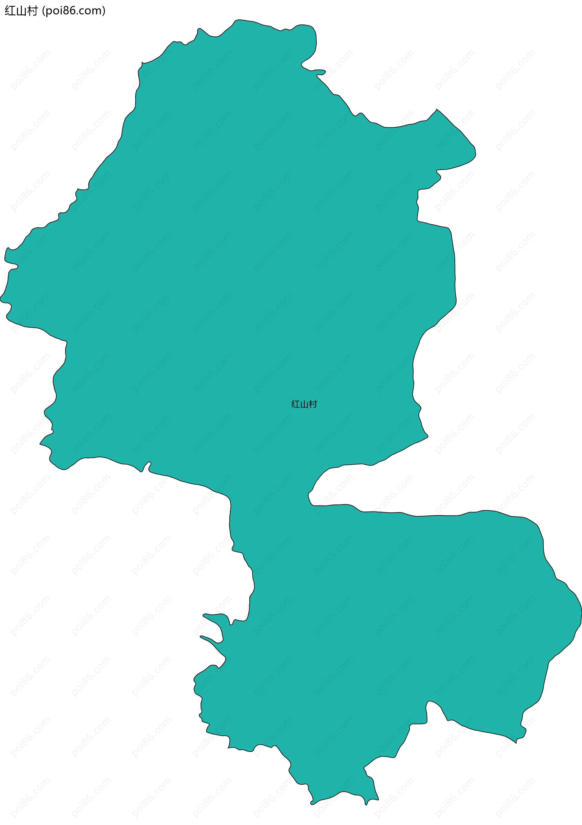 红山村边界地图