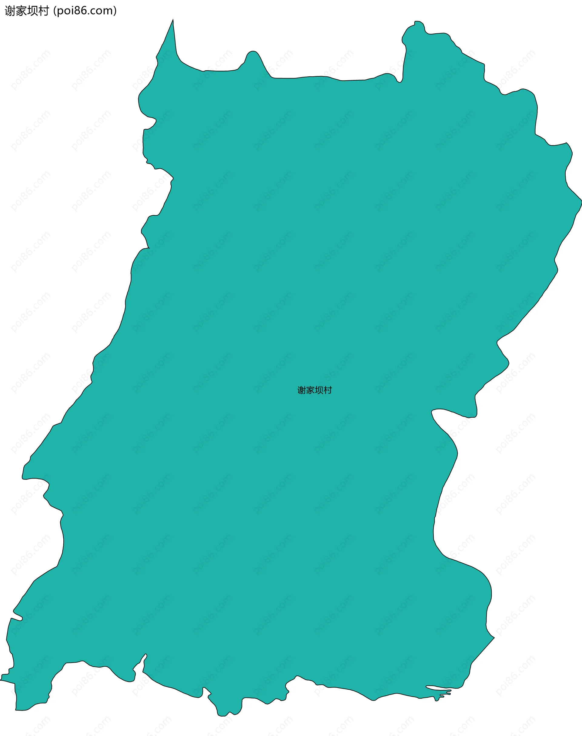 谢家坝村边界地图