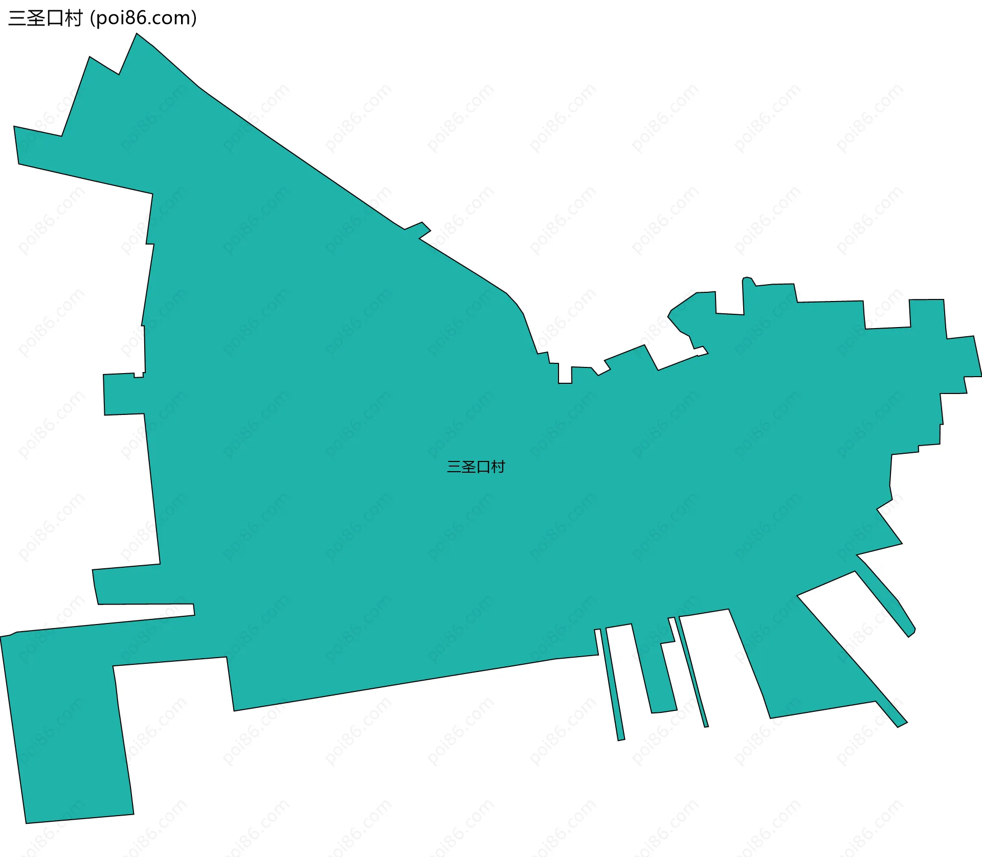 三圣口村边界地图